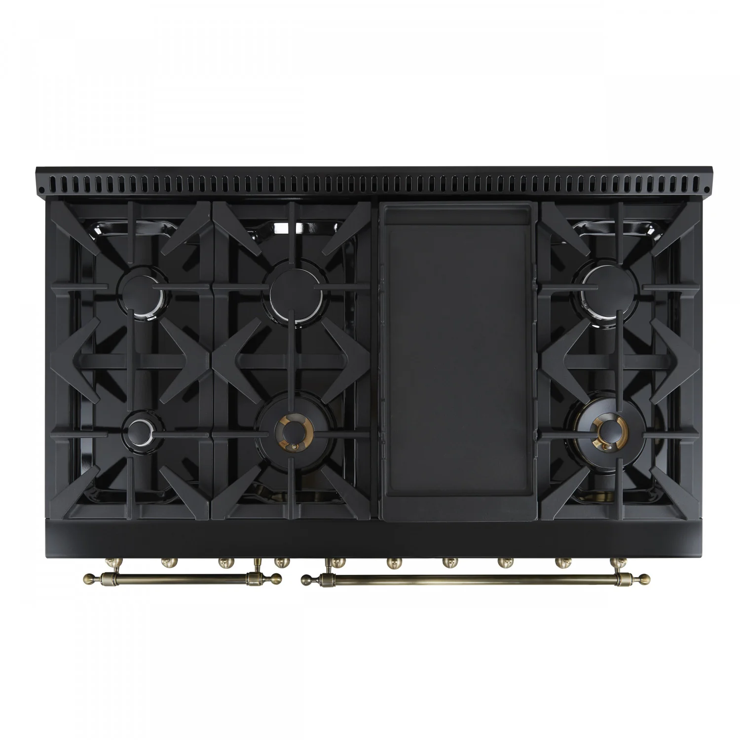 Forno Antico 48" Black Freestanding Double Oven Gas Range (5.5 Cu. Ft.) - FFSGS6219-48BLK - Image 4