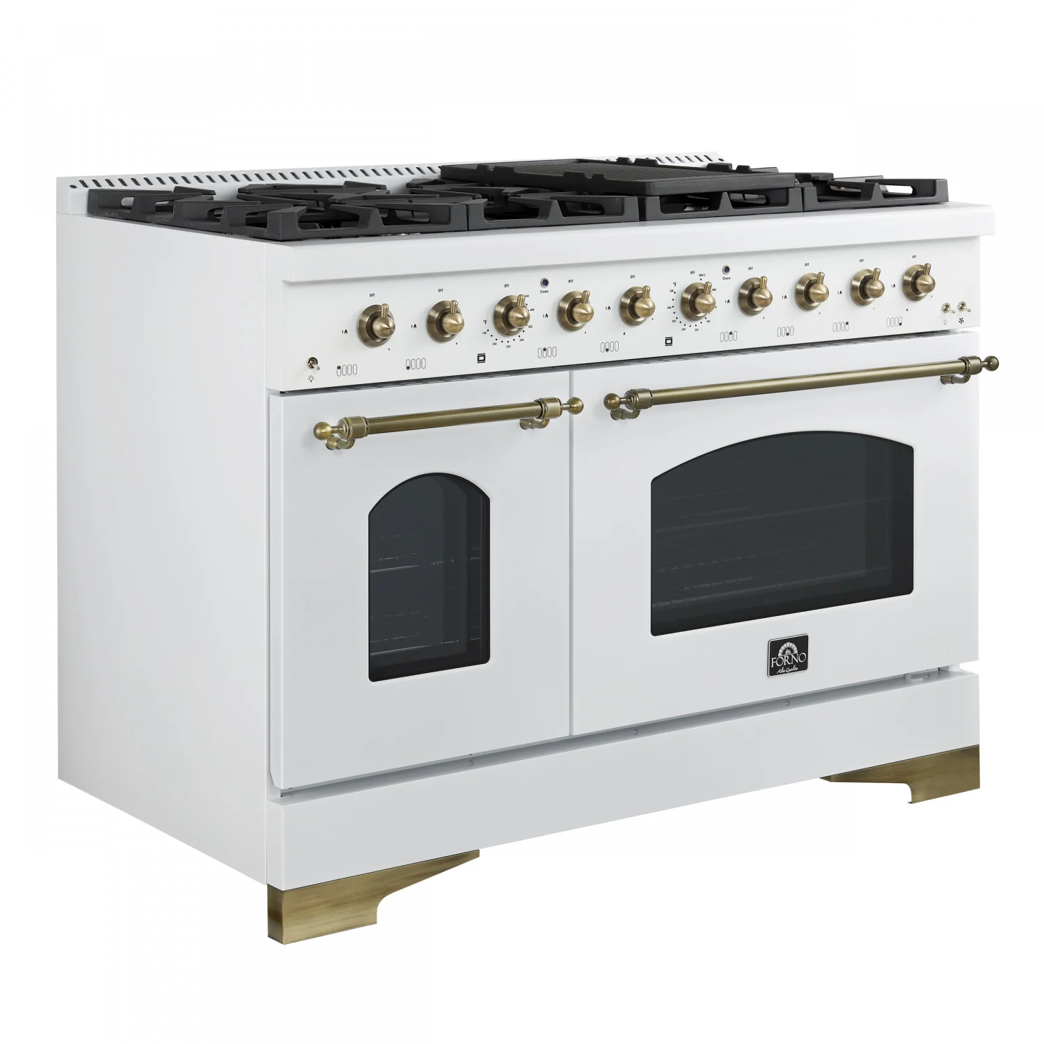 Forno Antico 48" White Freestanding Double Oven Gas Range (5.5 Cu. Ft.) - FFSGS6219-48WHT - Image 10