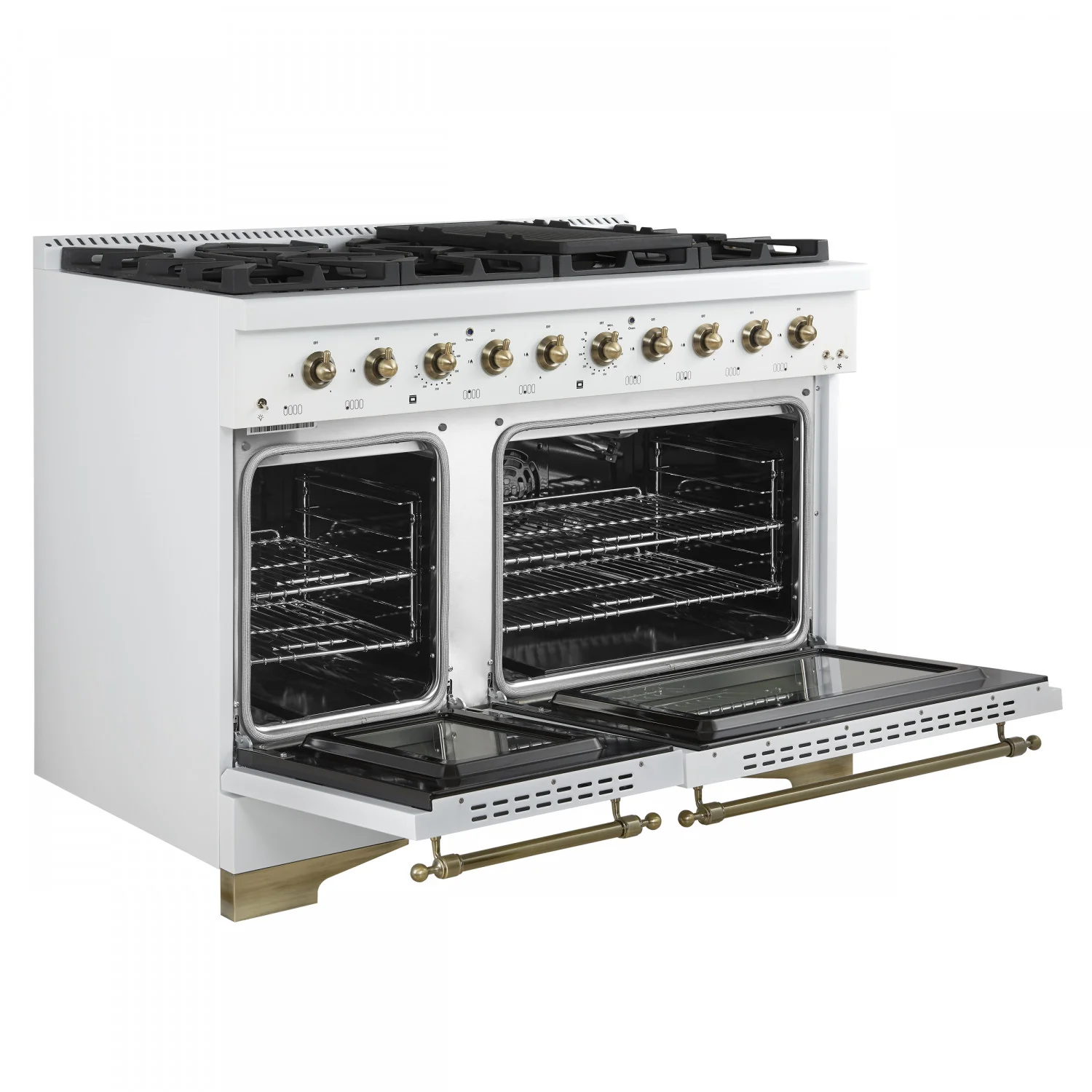Forno Antico 48" White Freestanding Double Oven Gas Range (5.5 Cu. Ft.) - FFSGS6219-48WHT - Image 9