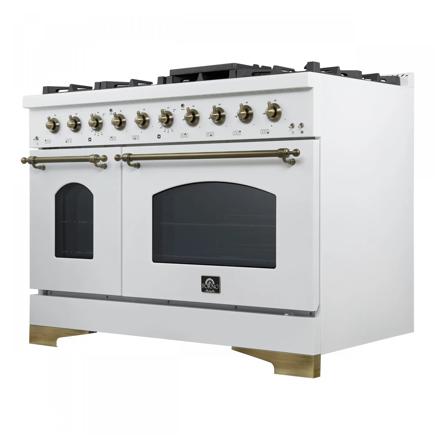 Forno Antico 48" White Freestanding Dual Fuel Double Oven Range (5.5 Cu. Ft.) - FFSGS6113-48WHT - Image 10