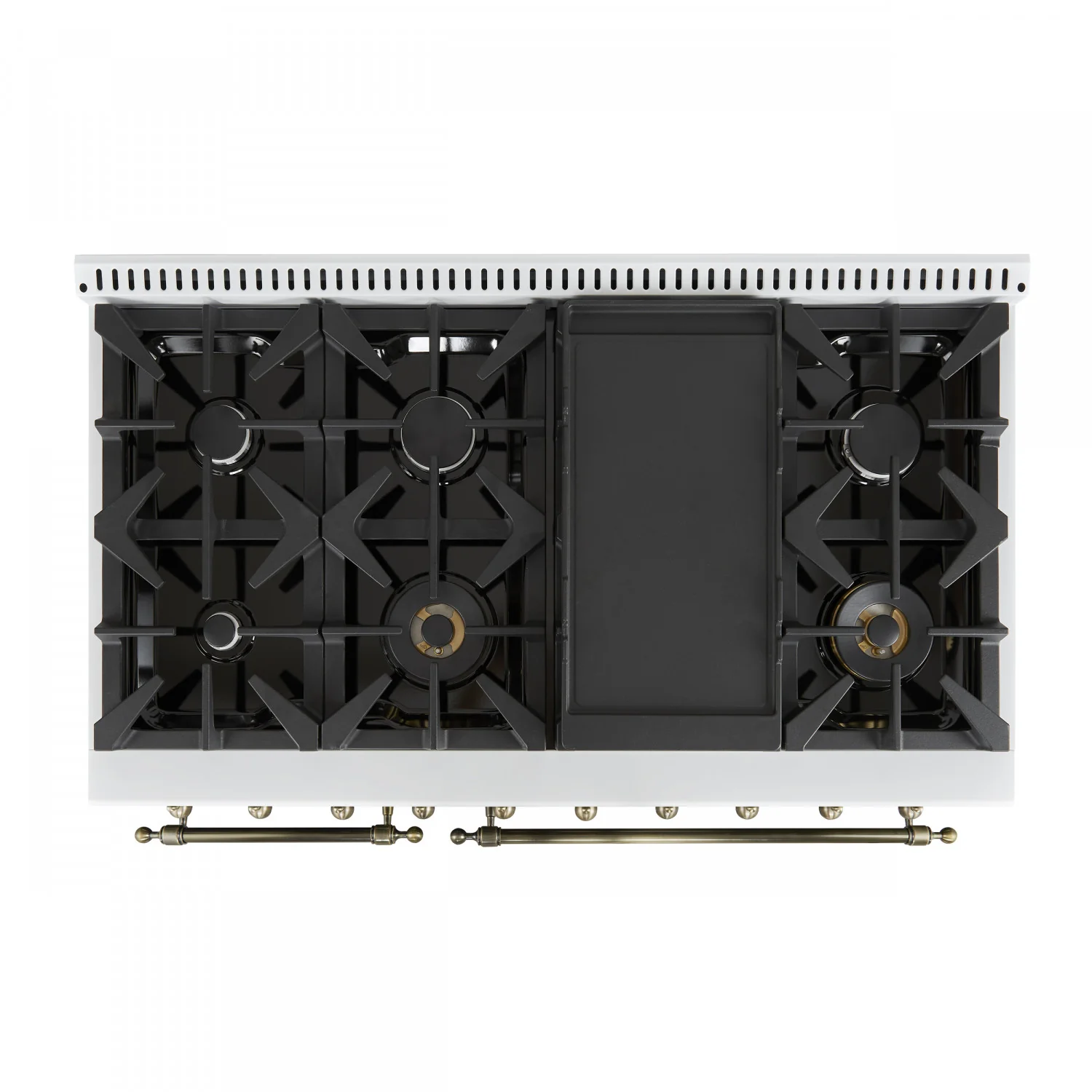 Forno Antico 48" White Freestanding Dual Fuel Double Oven Range (5.5 Cu. Ft.) - FFSGS6113-48WHT - Image 4
