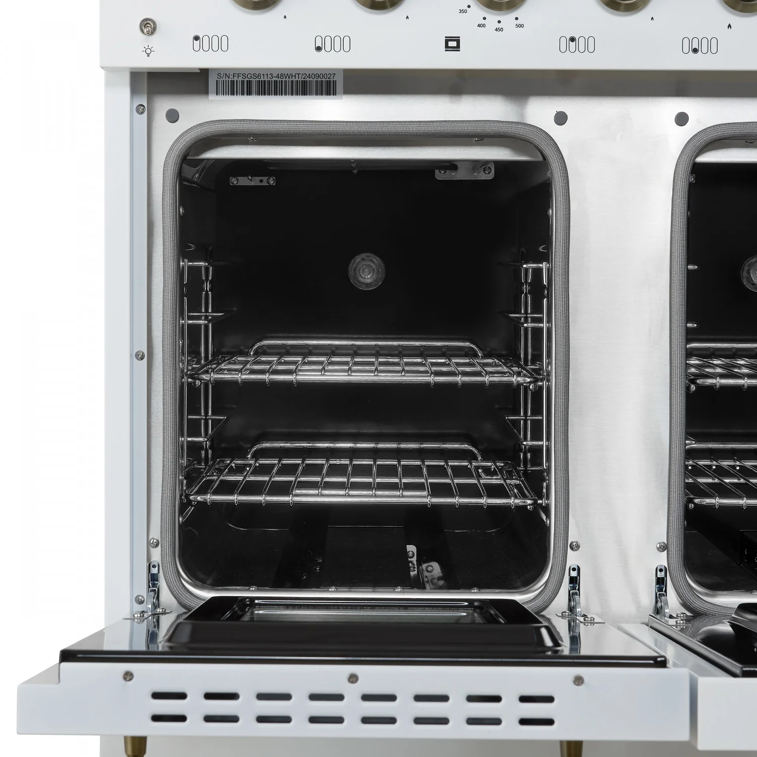 Forno Antico 48" White Freestanding Dual Fuel Double Oven Range (5.5 Cu. Ft.) - FFSGS6113-48WHT - Image 9