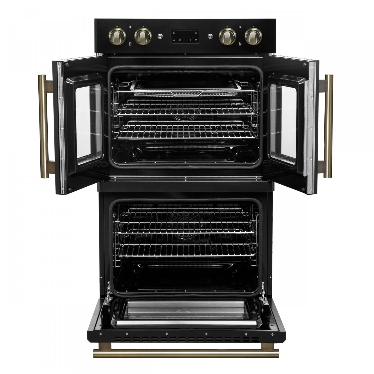 Forno Asti Black 30" French Door Double Wall Oven With Dual True Convection And Air Fry (7.36 Cu. Ft.) - FBOEL1340-30BLK - Image 2