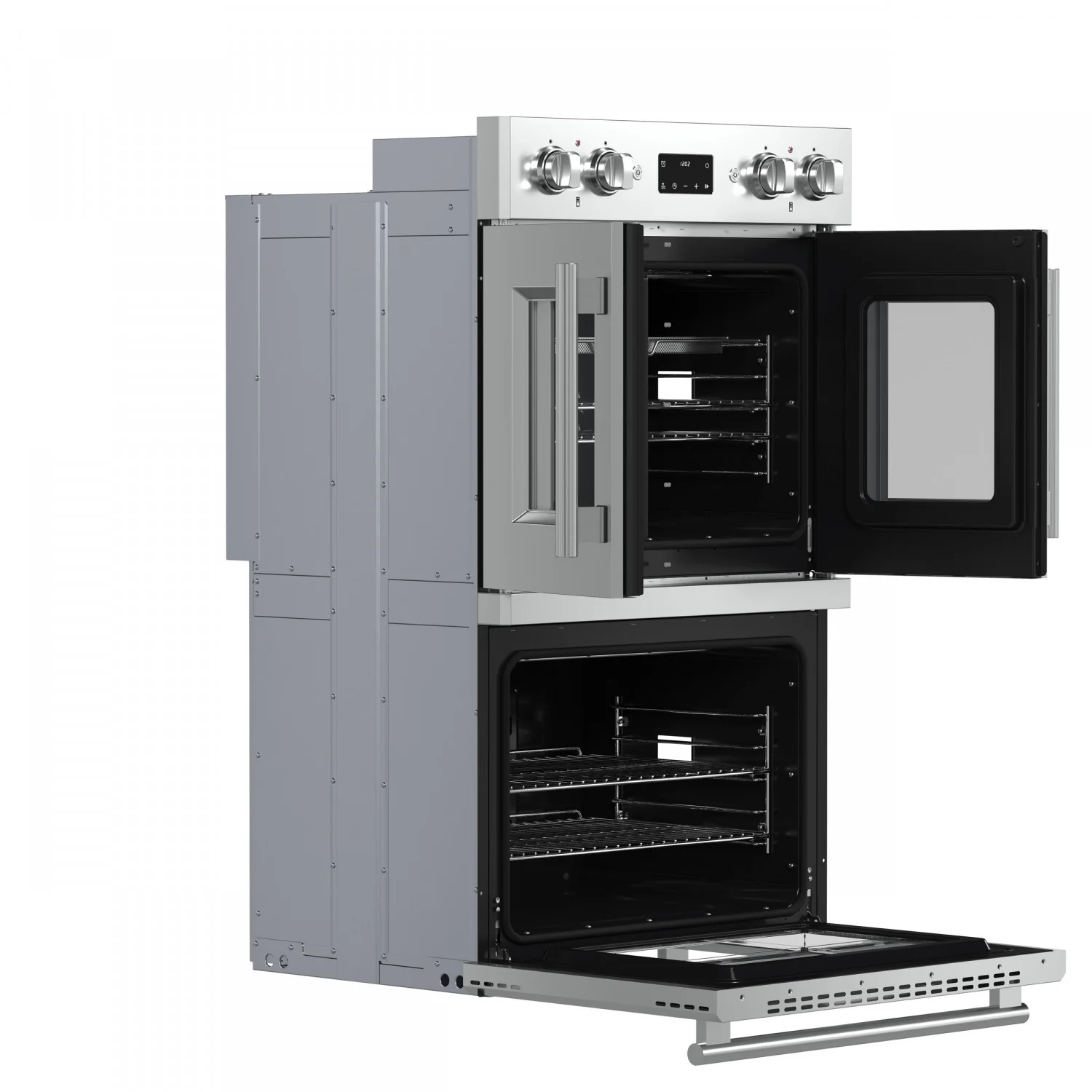 Forno Asti Stainless Steel 30" French Door Double Wall Oven With Dual True Convection And Air Fry (7.36 Cu. Ft.) - FBOEL1340-30 - Image 5