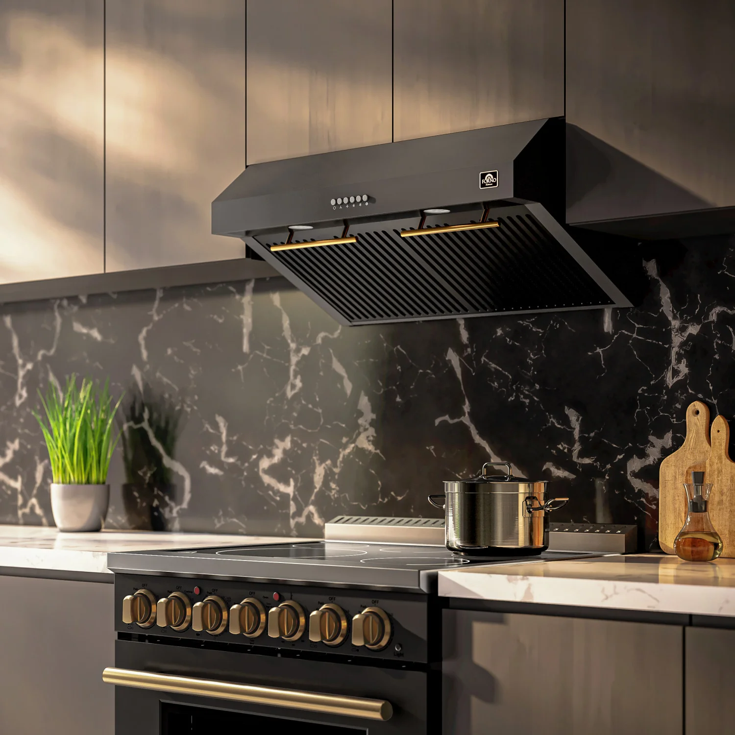 Forno Bari Black 30" 400 CFM Under Cabinet Range Hood - FRHUC5255-30BLK - Image 15