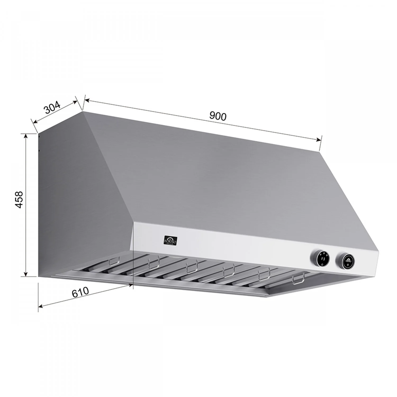 Forno Biagio Stainless Steel 36" 600 CFM Wall Mounted Range Hood - FRHWM5009-36 - Image 5