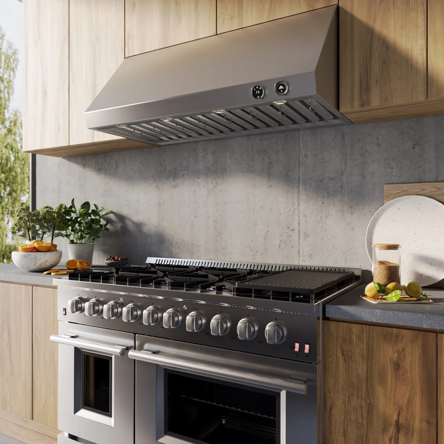 Forno Biagio Stainless Steel 48" 1200 CFM Wall Mounted Range Hood - FRHWM5009-48 - Image 15