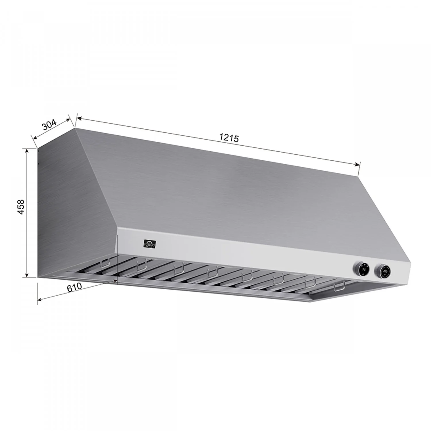 Forno Biagio Stainless Steel 48" 1200 CFM Wall Mounted Range Hood - FRHWM5009-48 - Image 5