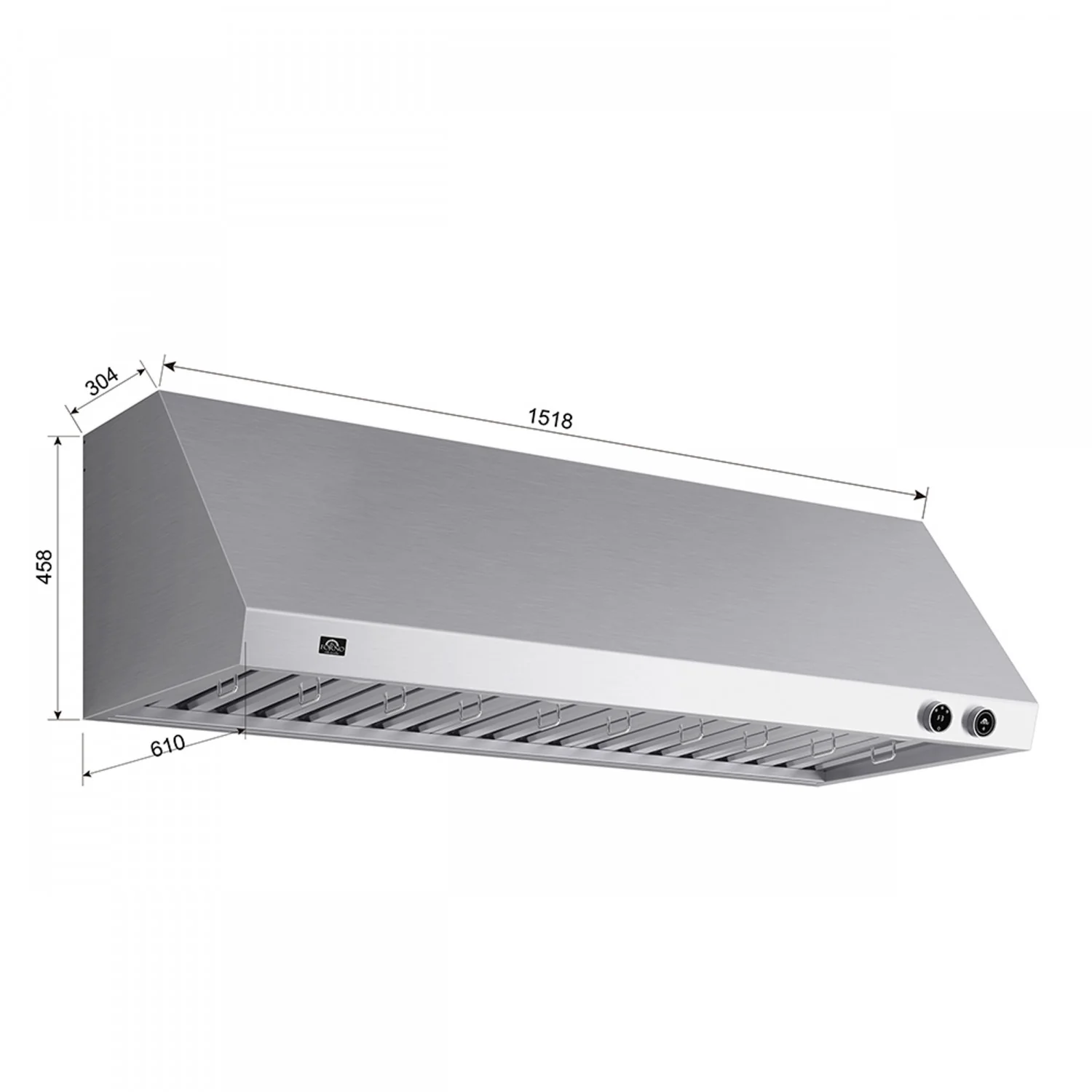 Forno Biagio Stainless Steel 60" 1200 CFM Wall Mounted Range Hood - FRHWM5009-60 - Image 5