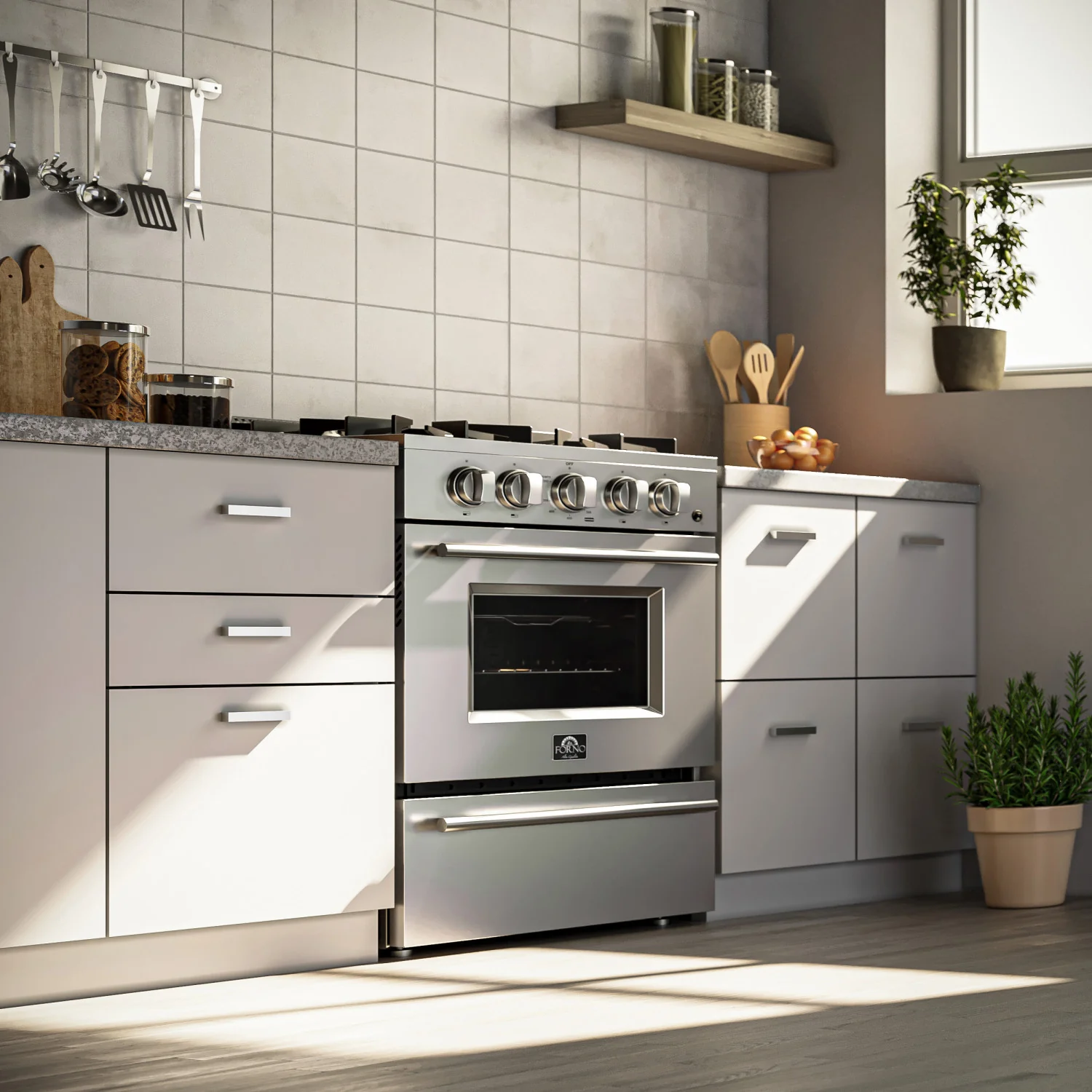 Forno Breno 24" Stainless Steel Freestanding Gas Range with Air Fry (2.3 Cu. Ft.) - FFSGS6290-24 - Image 25