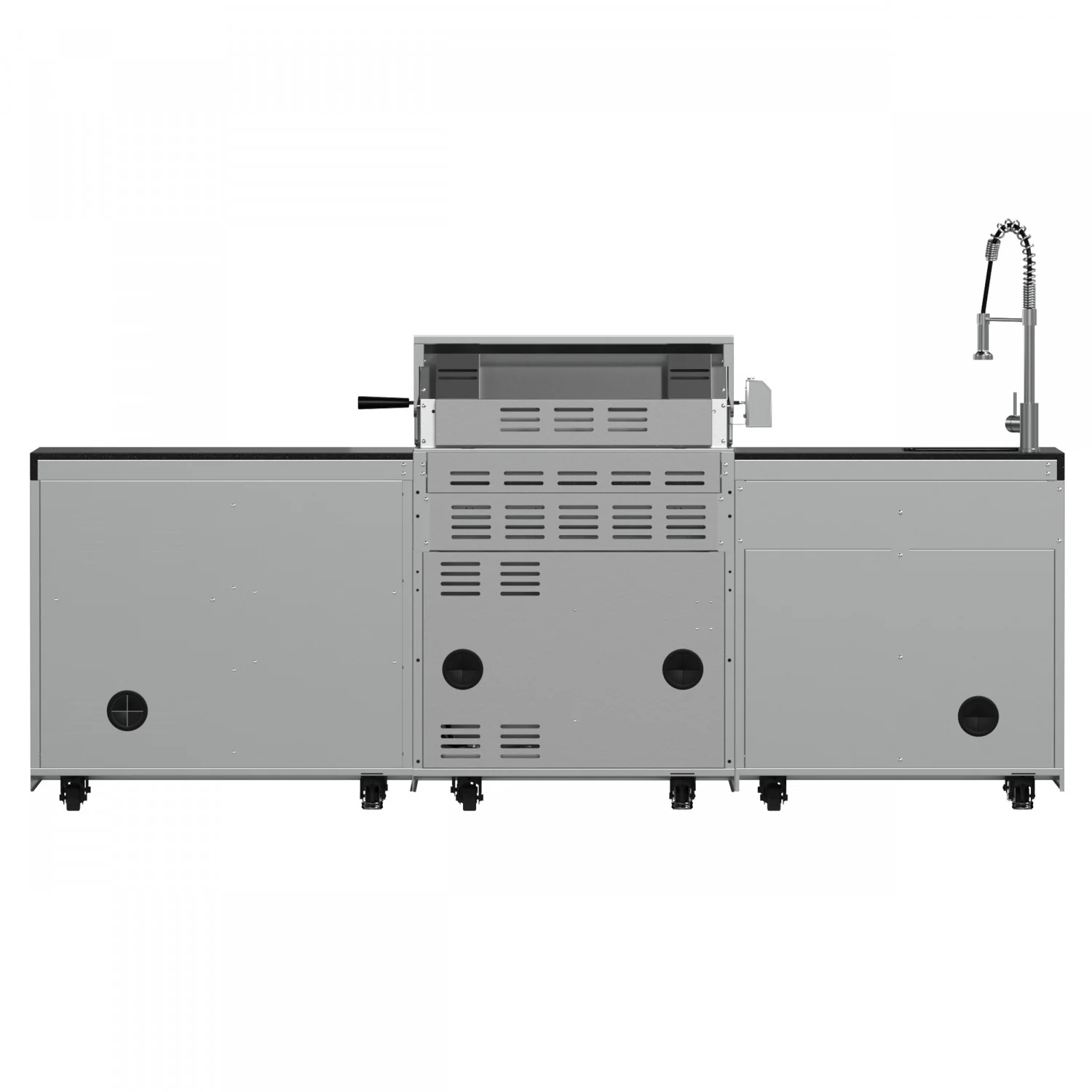 Forno Bulnes Black Countertop Outdoor Kitchen with 30" 60,000 BTU BBQ and Beverage Centre - FODKT2506BLK - Image 6