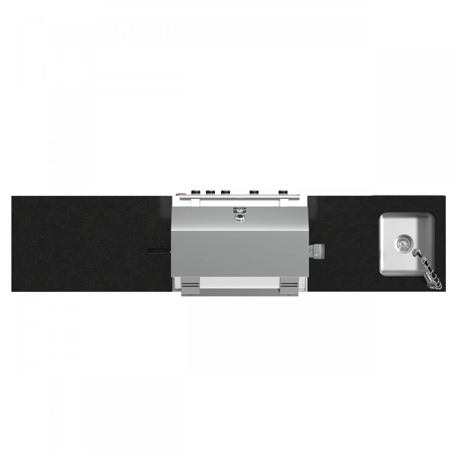 Forno Bulnes Black Countertop Outdoor Kitchen with 30" 60,000 BTU BBQ and Beverage Centre - FODKT2506BLK - Image 7