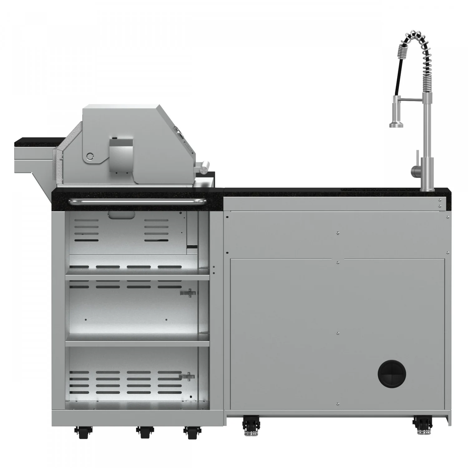 Forno Bulnes Black Countertop Outdoor Kitchen with 40" 84,000 BTU BBQ and Beverage Centre - FODKT2520BLK - Image 5