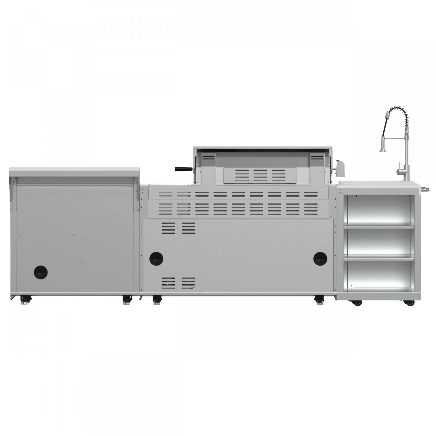 Forno Bulnes White Countertop Outdoor Kitchen with 40" 84,000 BTU BBQ and Beverage Centre - FODKT2520WHT - Image 14