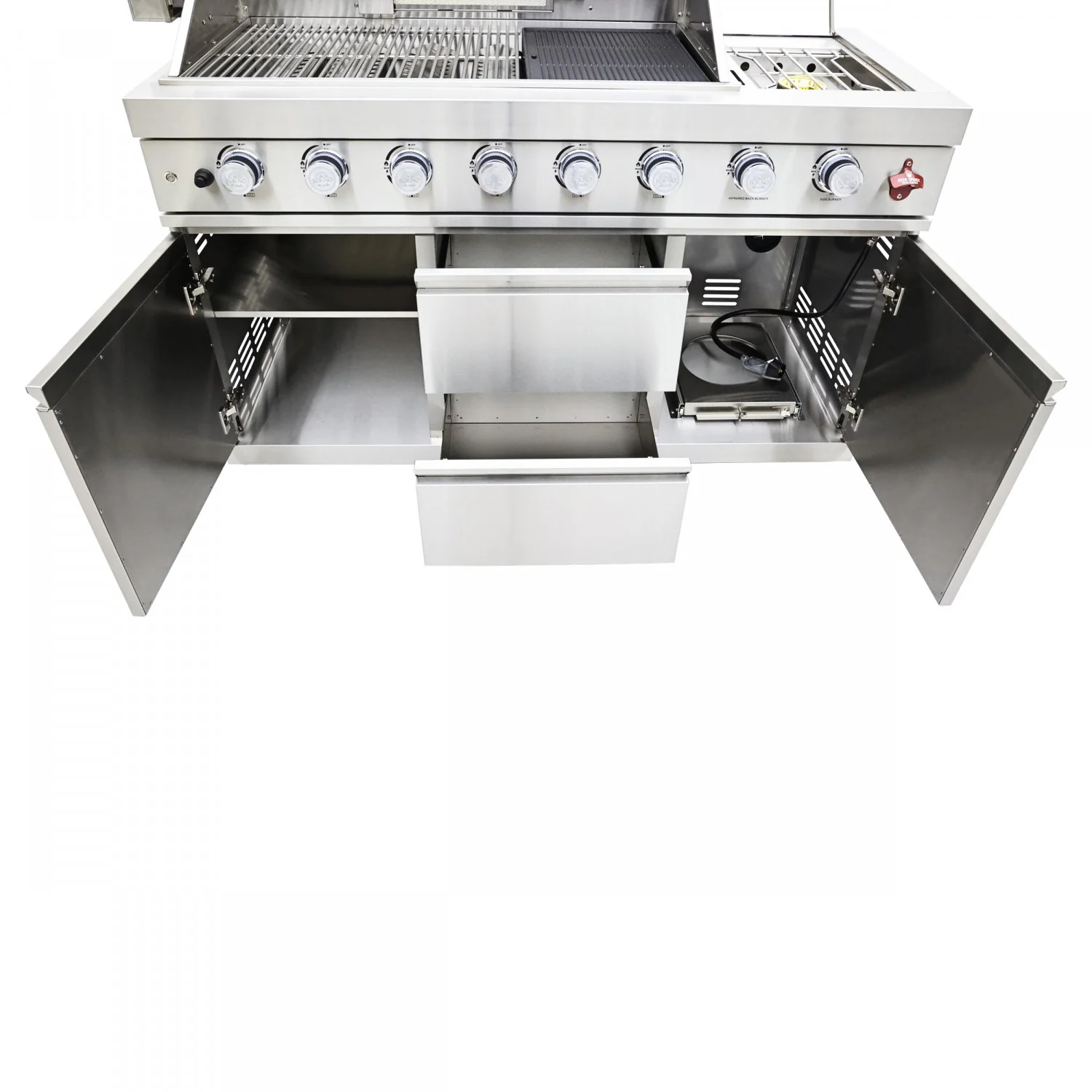 Forno Bulnes White Countertop Outdoor Kitchen with 40" 84,000 BTU BBQ and Beverage Centre - FODKT2520WHT - Image 6