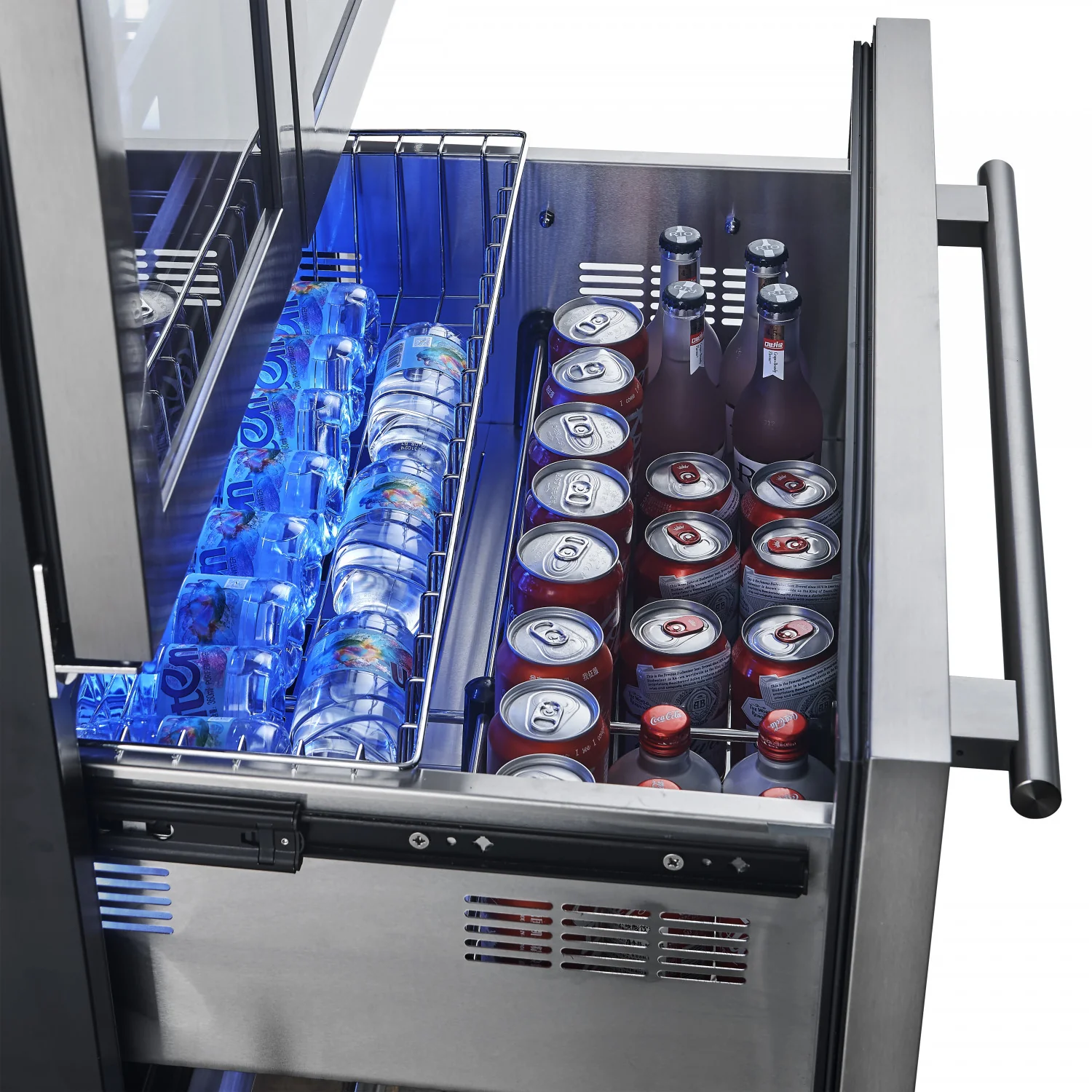 Forno Campania 32" 17.7 Cu.Ft.Stainless Steel 120 Bottle Dual Wine Cooler with Two Beverage Drawers - FWCDR6635-32S - Image 10