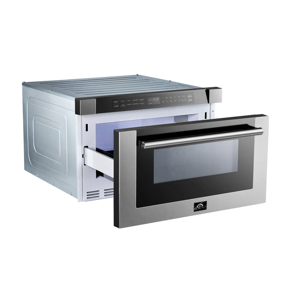 Forno Capoliveri Stainless Steel 24" Built-In Microwave Drawer (1.2 Cu. Ft.) - FMWDR3000-24 - Image 3