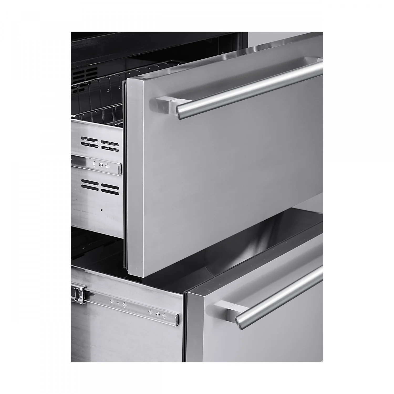 Forno Capraia 30" Stainless Steel 144 Bottle Dual Zone Wine Cooler with Two Beverage Drawers - FWCDR6661-30S - Image 4