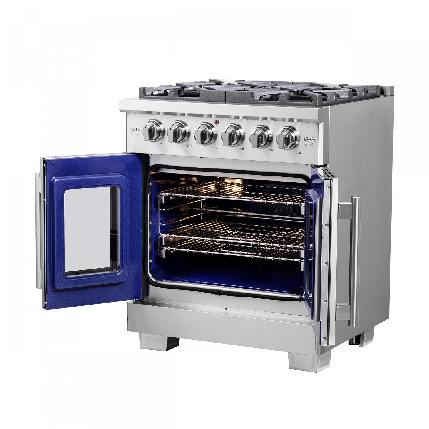 Forno Capriasca 30" Stainless Steel French Door Freestanding Gas Range with Air Fry (4.32 Cu. Ft.) - FFSGS6460-30 - Image 11