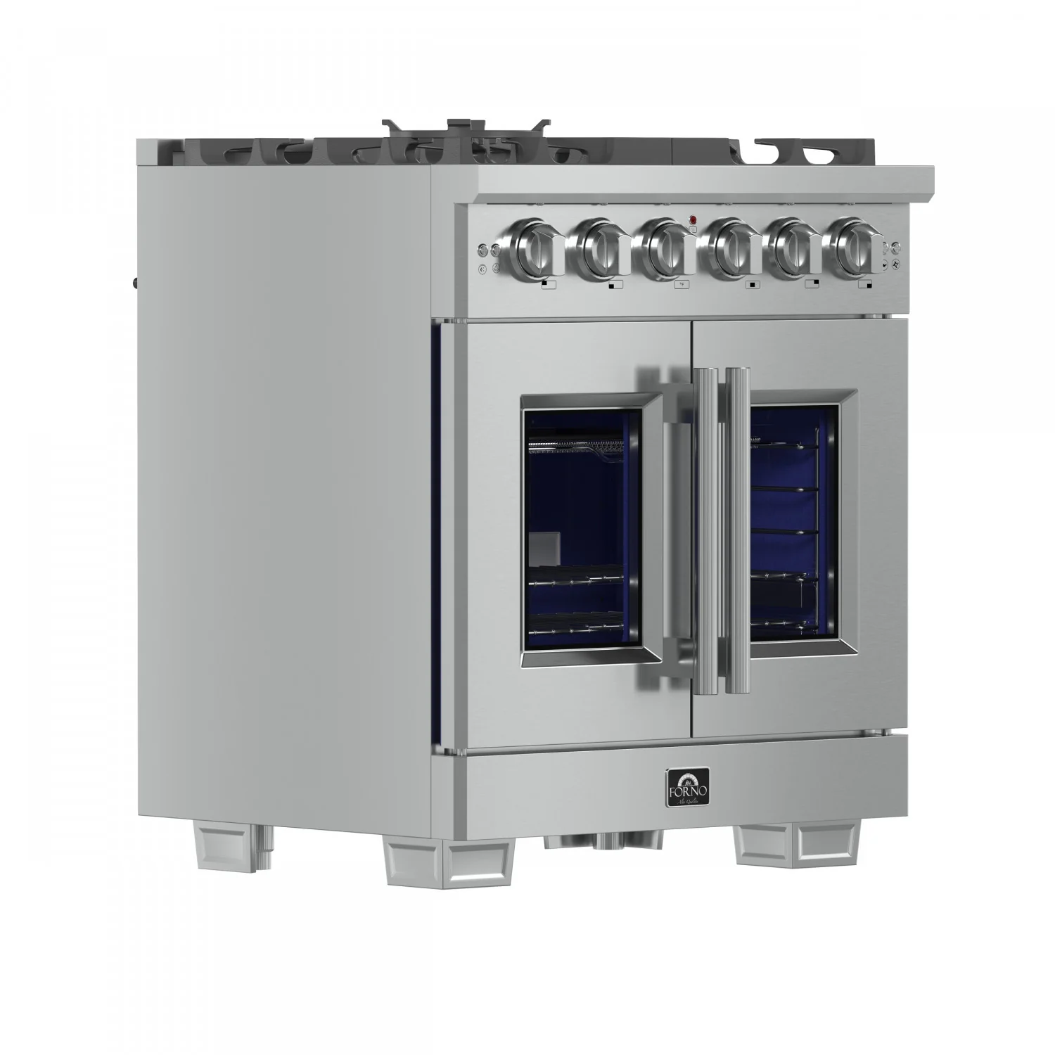Forno Capriasca 30" Stainless Steel French Door Freestanding Gas Range with Air Fry (4.32 Cu. Ft.) - FFSGS6460-30 - Image 3