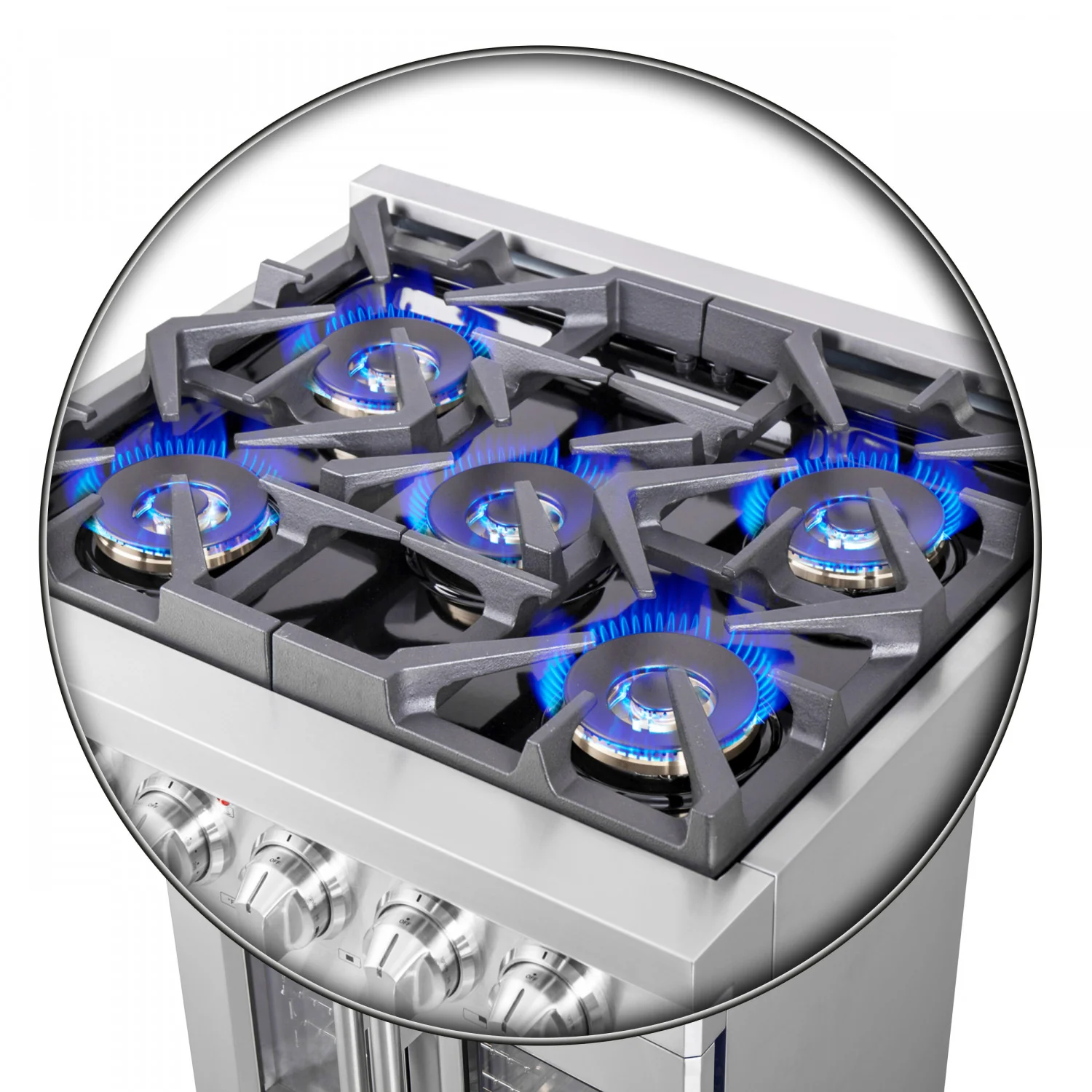 Forno Capriasca 30" Stainless Steel French Door Freestanding Gas Range with Air Fry (4.32 Cu. Ft.) - FFSGS6460-30 - Image 7