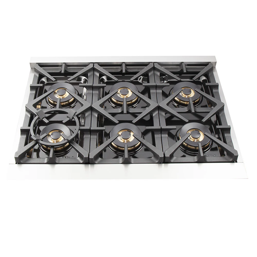 Forno Capriasca 36" Stainless Steel Dual Fuel Range with True Convection (5.36 Cu. Ft.) - FFSGS6187-36 - Image 4