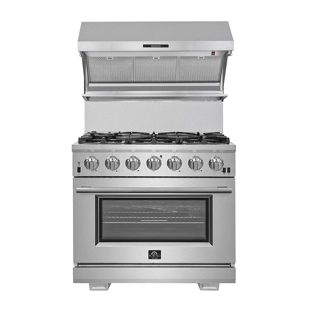 Forno Capriasca 36" Stainless Steel Freestanding Gas Range (5.36 Cu. Ft.) - FFSGS6260-36 - Image 6