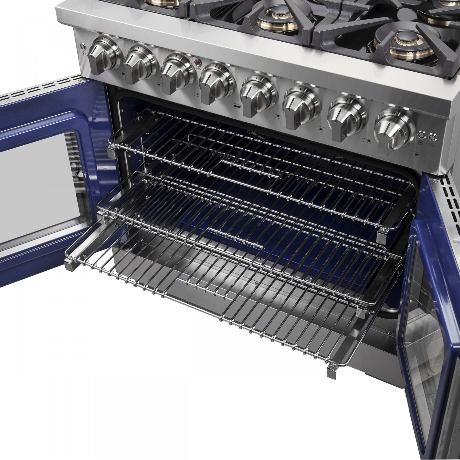 Forno Capriasca 36" Stainless Steel French Door Dual Fuel Range with True Convection (5.36 Cu. Ft.) - FFSGS6387-36 - Image 10