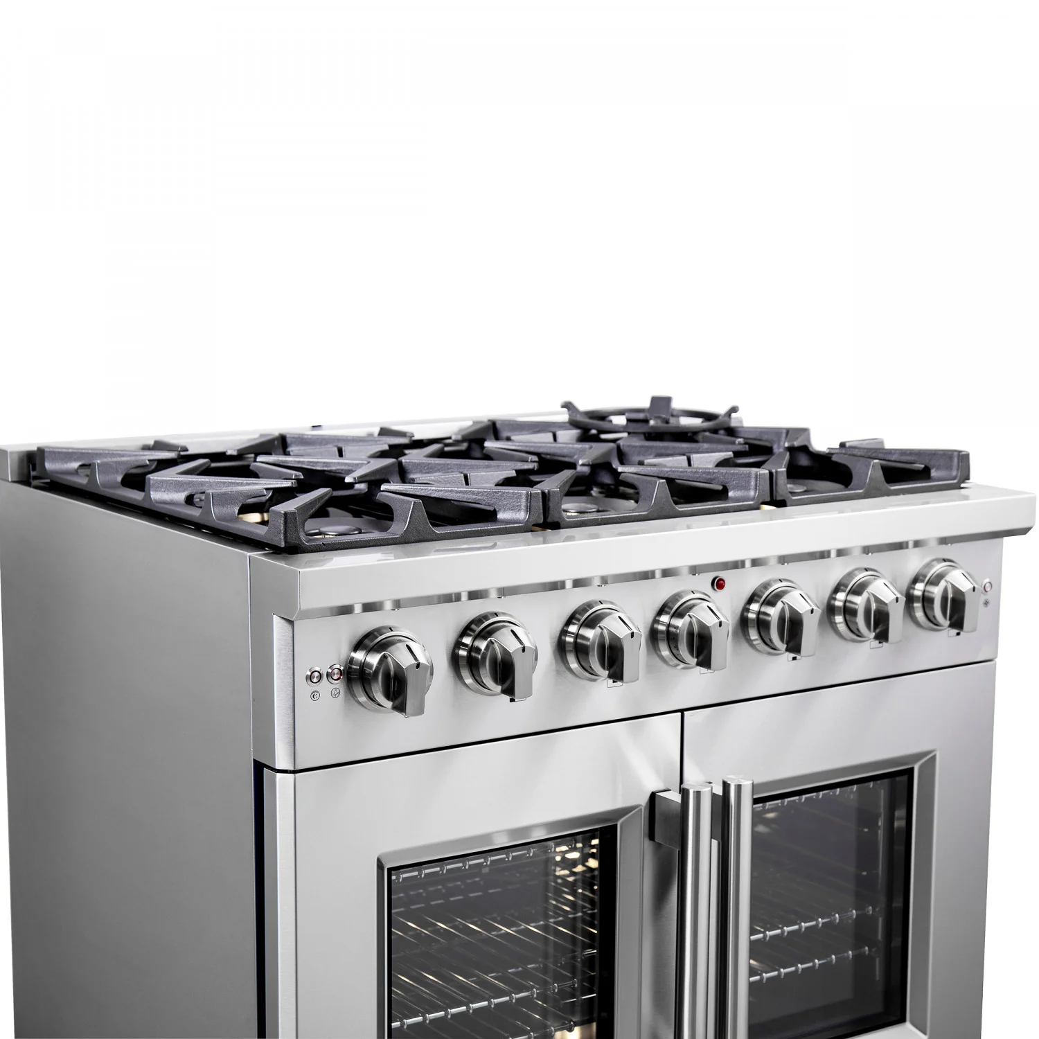 Forno Capriasca 36" Stainless Steel French Door Freestanding Gas Range with Air Fry (5.36 Cu. Ft.) - FFSGS6460-36 - Image 9
