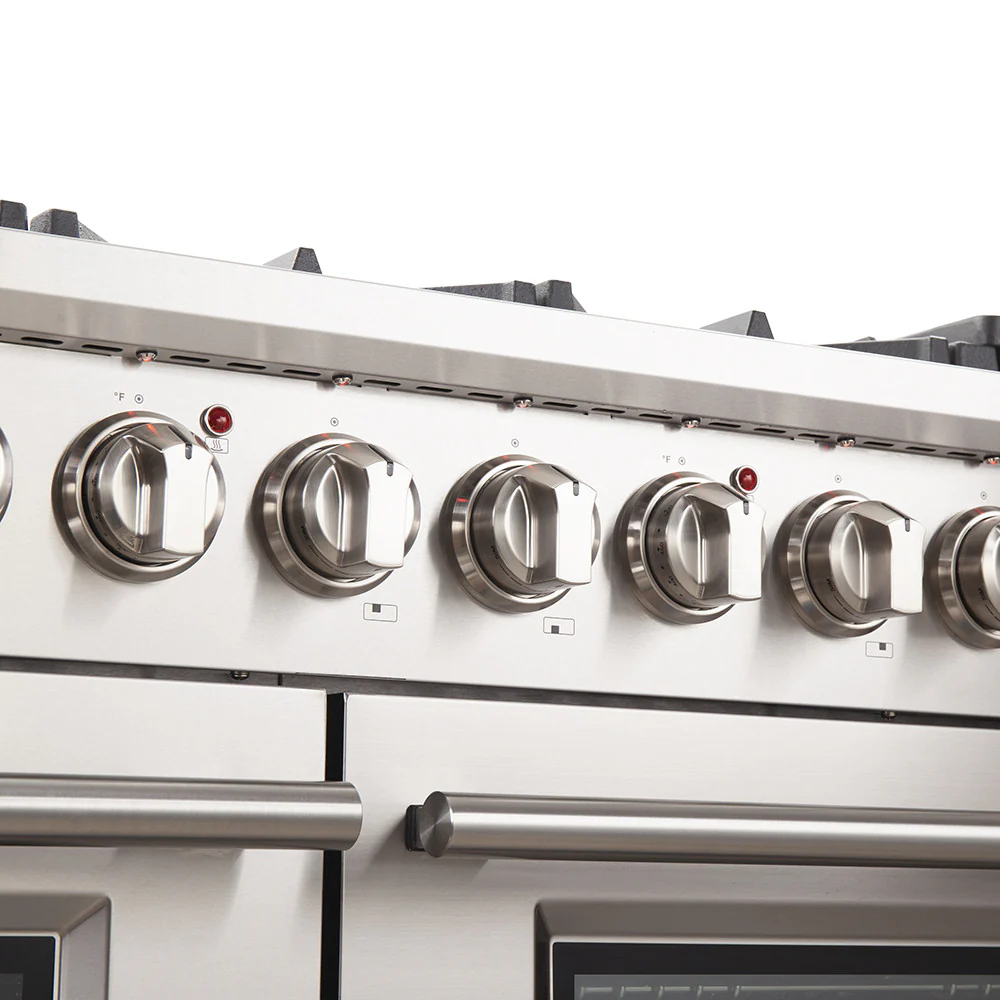 Forno Capriasca 48" Stainless Steel Freestanding Double Oven Gas Range (6.58 Cu. Ft.) - FFSGS6260-48 - Image 7