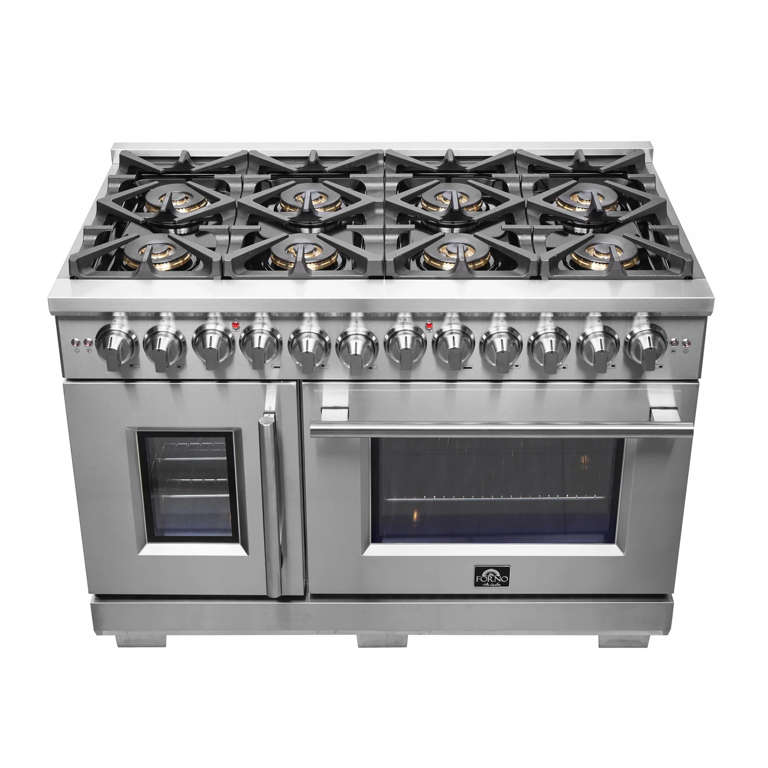 Forno Capriasca 48" Stainless Steel Freestanding Dual Fuel Double Oven Range with True Convection (6.58 Cu. Ft.) - FFSGS6387-48 - Image 4