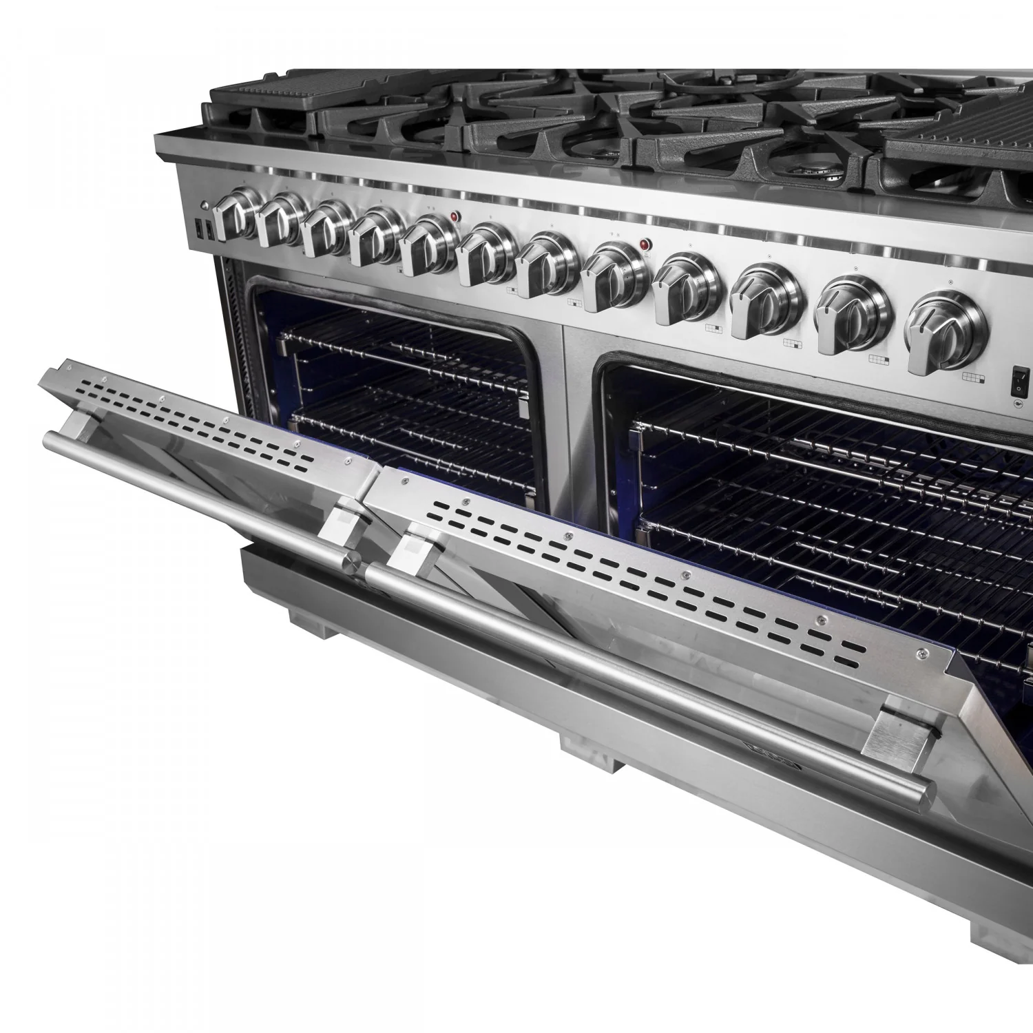Forno Capriasca 60" Stainless Steel Freestanding Double Oven Gas Range (8.64 Cu. Ft.) - FFSGS6260-60 - Image 8