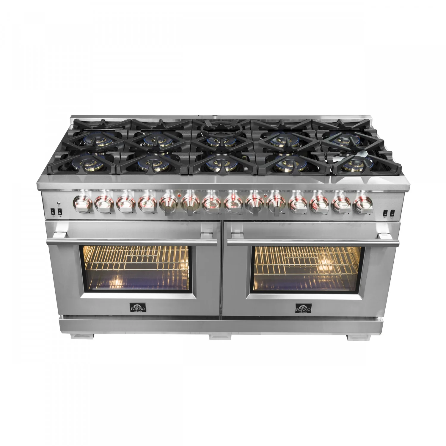 Forno Capriasca 60" Stainless Steel Dual Fuel Double Oven Range with True Convection And Air Fry (8.54 Cu. Ft.) -  FFSGS6187-60 - Image 3