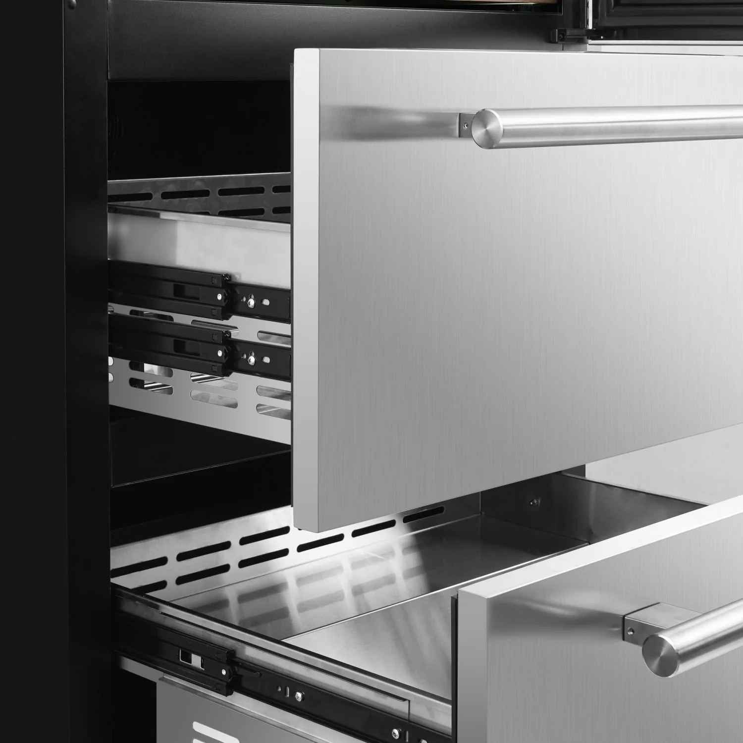 Forno Celano 30" 21.3 Cu.Ft. Stainless Steel 150 Bottle Dual Zone Wine Cellar with Two Beverage Drawers - FWCDR6697-30S - Image 10