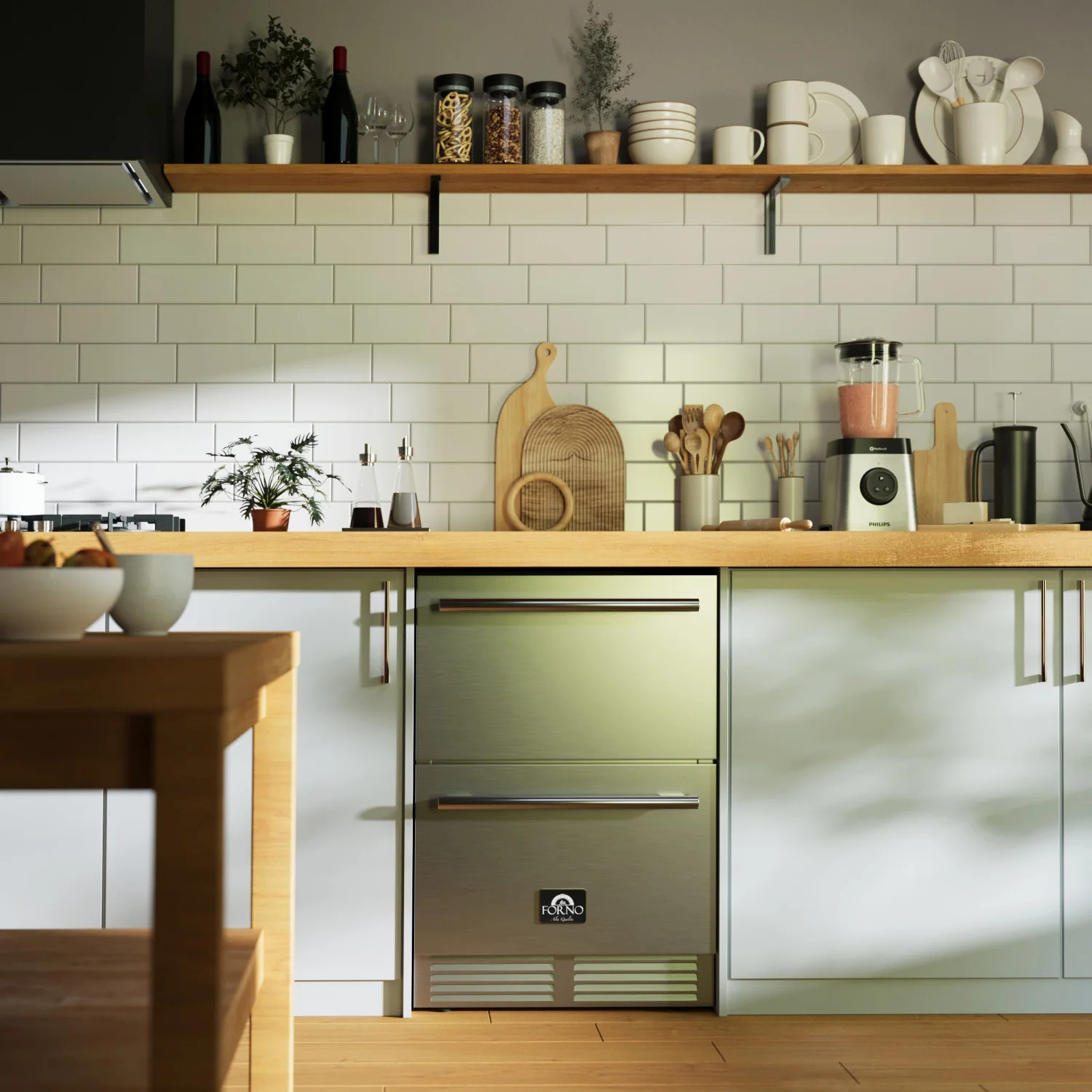 Forno Como 24" 4.87 Cu.Ft. Stainless Steel Undercounter Indoor/Outdoor Drawer Refrigerator - FDROD1611-24S - Image 13