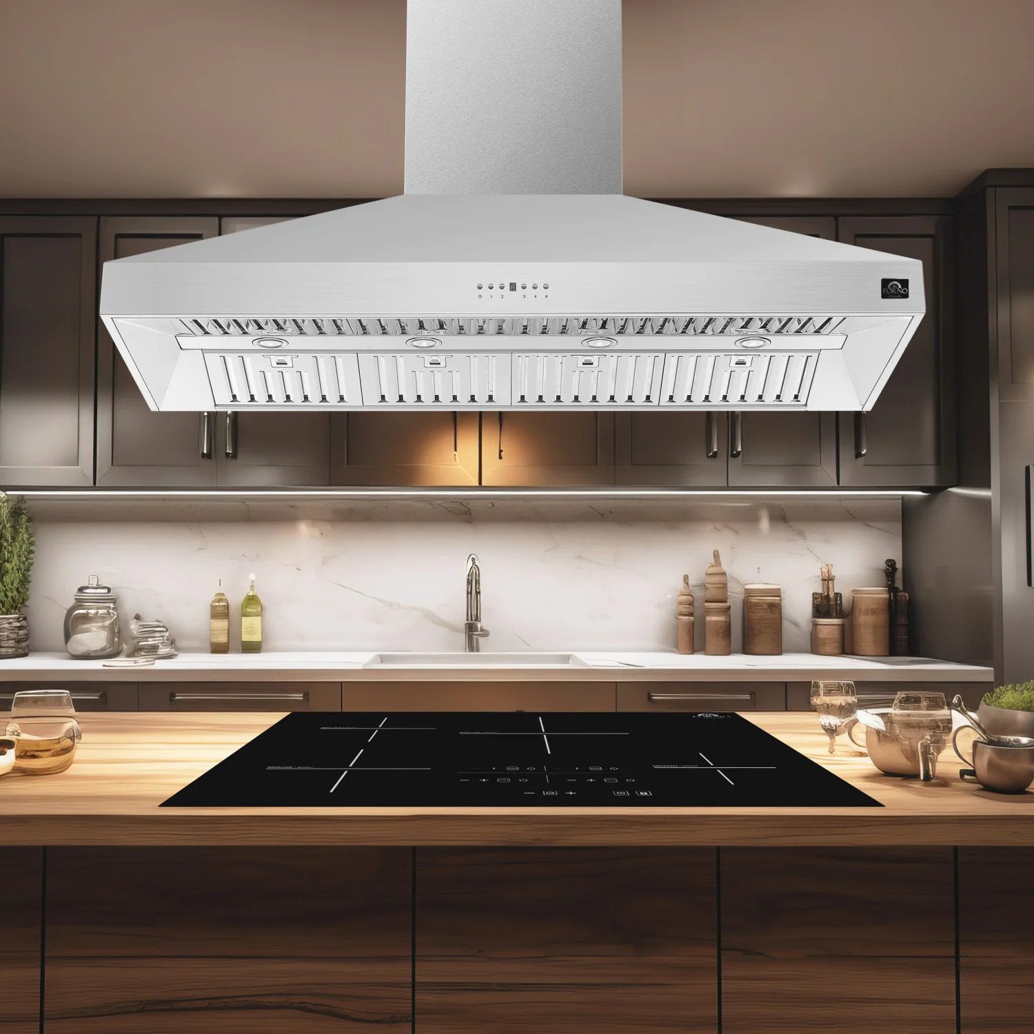 Forno Coppito Stainless Steel 60" 1200 CFM Island Range Hood - FRHIS5129-60 - Image 4