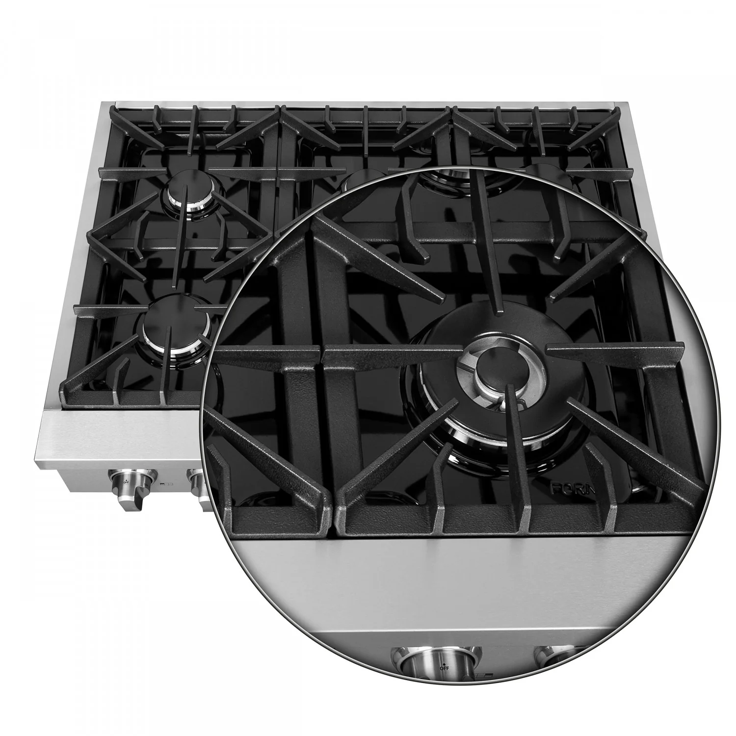 Forno Cossato Stainless Steel 36" Pro-style Gas Cooktop - FCTGS5737-36 - Image 6