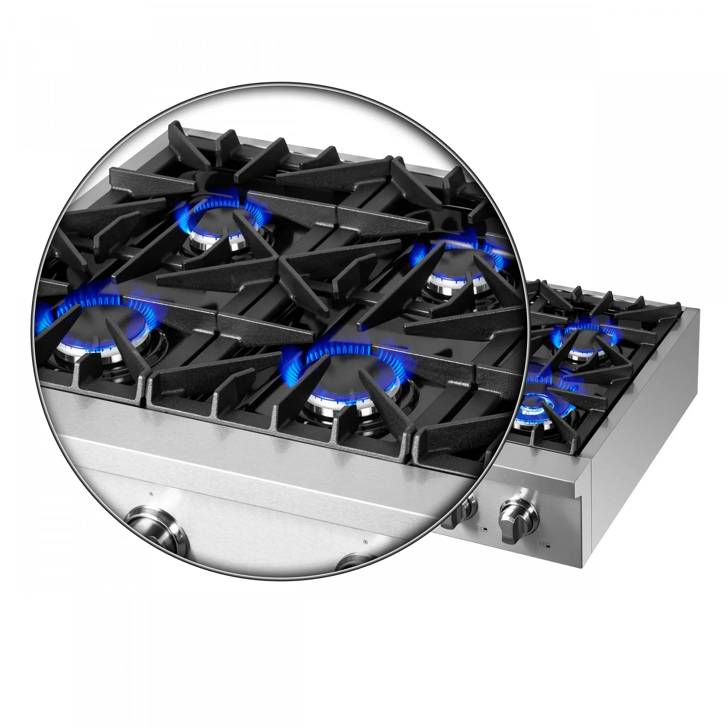 Forno Cossato Stainless Steel 36" Pro-style Gas Cooktop - FCTGS5737-36 - Image 7