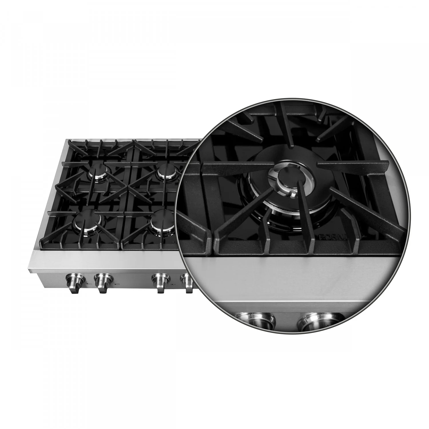 Forno Cossato Stainless Steel 48" Pro-style Gas Cooktop - FCTGS5737-48 - Image 6
