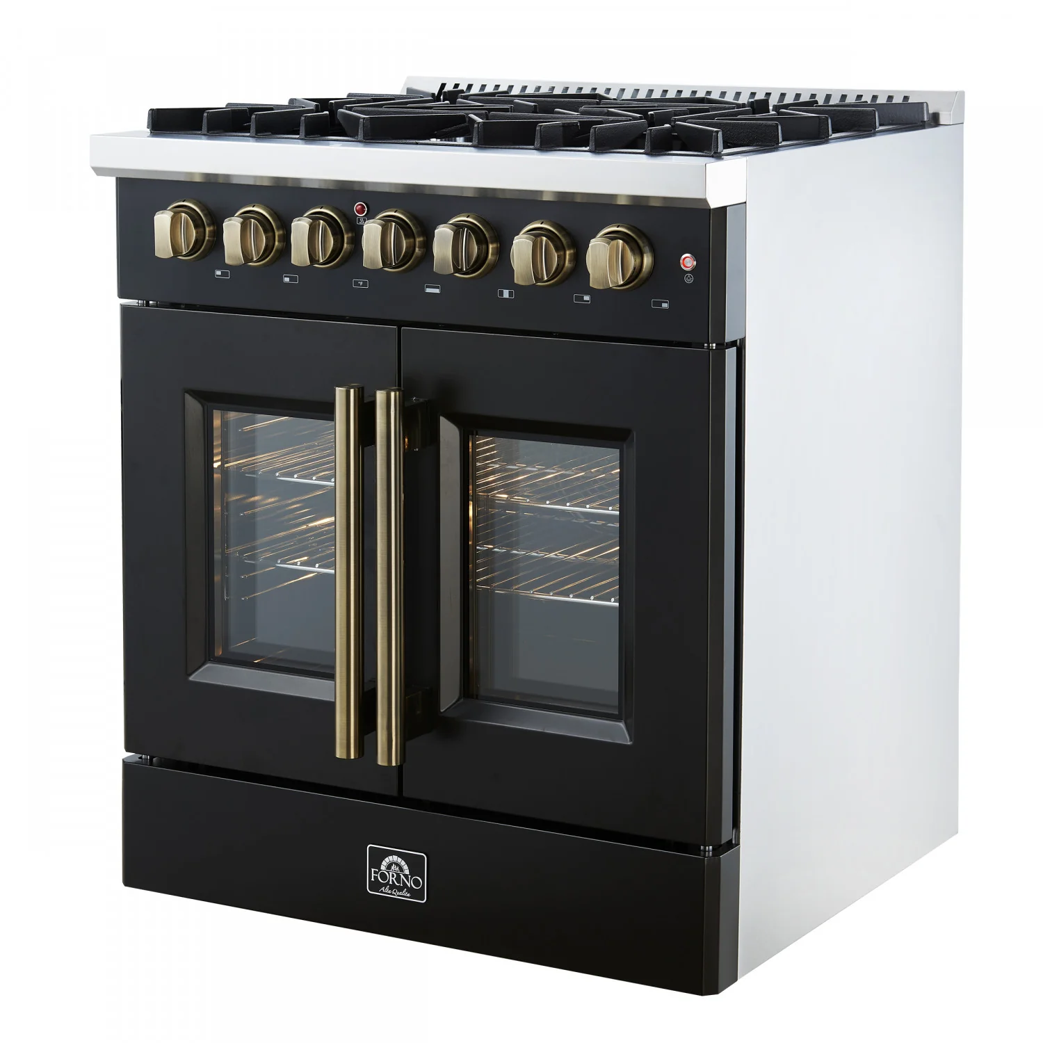 Forno Galiano 30" Black French Door Dual Fuel Range with True Convection (4.32 Cu. Ft.) - FFSGS6356-30BLK - Image 10