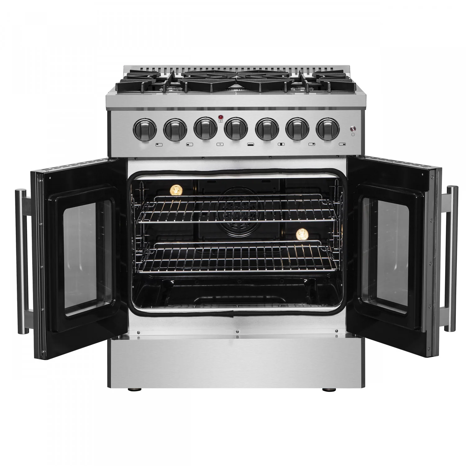 Forno Galiano 30" Stainless Steel French Door Dual Fuel Range with True Convection (4.32 Cu. Ft.) - FFSGS6356-30 - Image 6