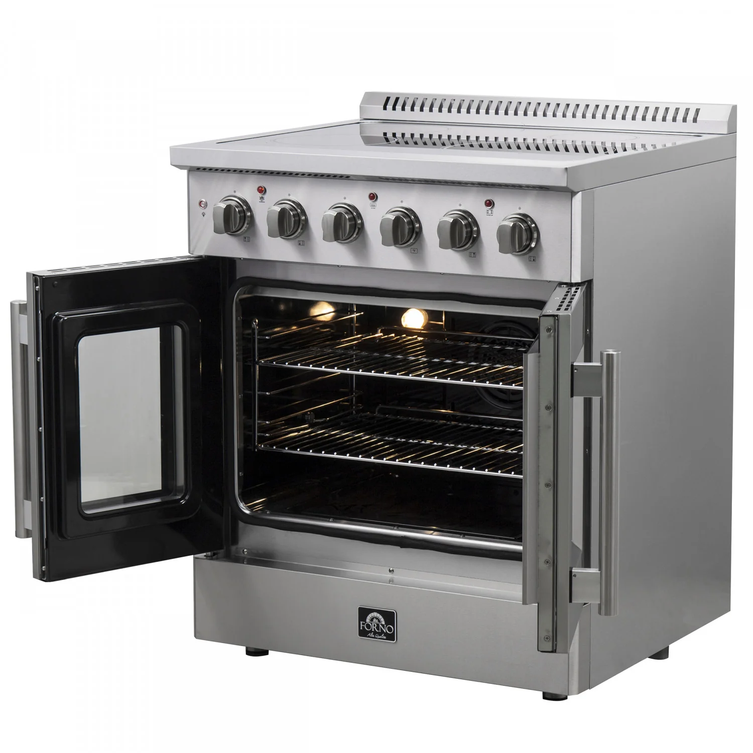 Forno Galiano 30" Stainless Steel French Door Electric Range with True Convection and Air Fry (4.32 Cu. Ft.) - FFSEL6917-30 - Image 8