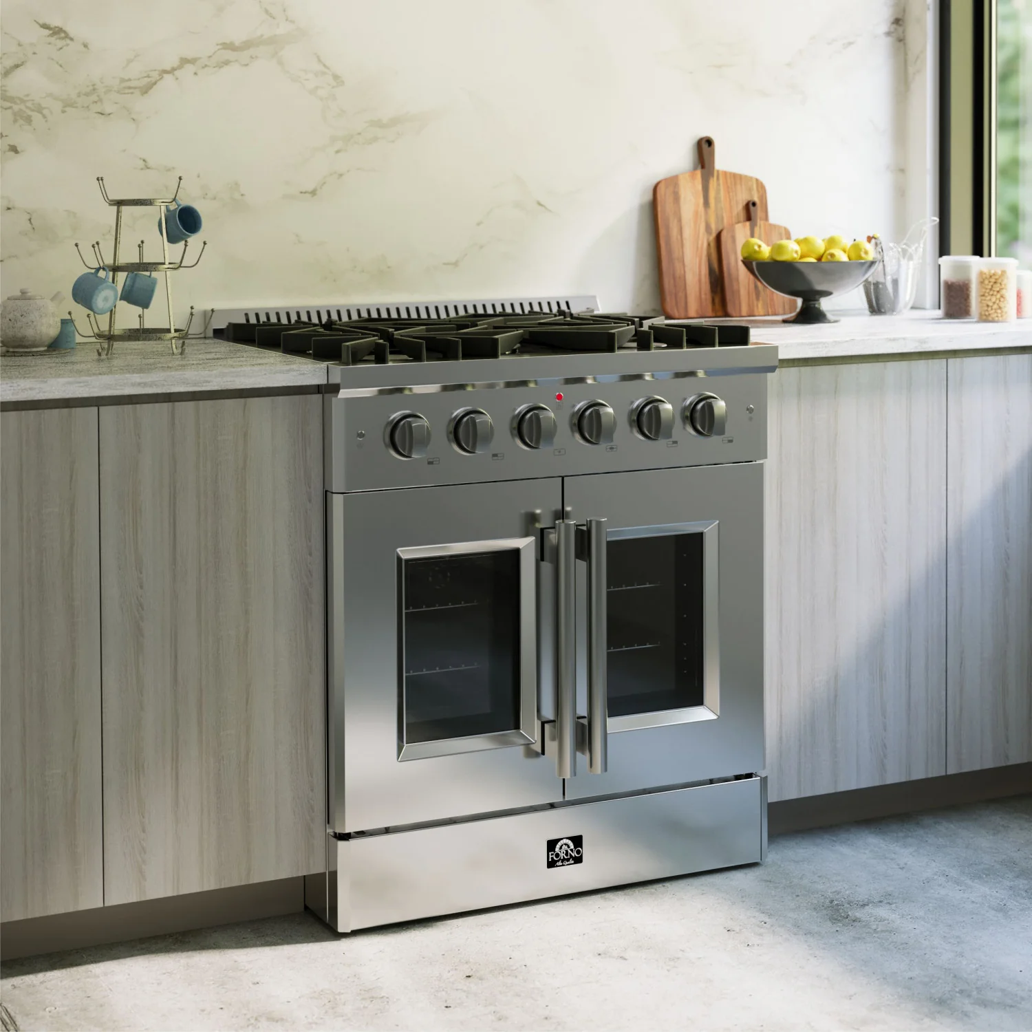 Forno Galiano 30" Stainless Steel French Door Freestanding Gas Range (4.32 Cu. Ft.) - FFSGS6444-30 - Image 13