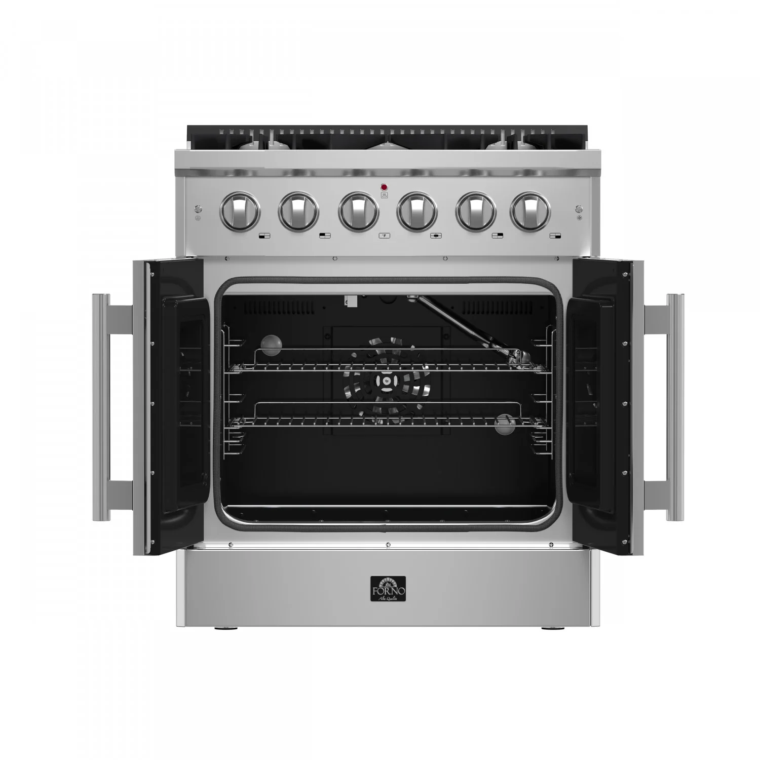 Forno Galiano 30" Stainless Steel French Door Freestanding Gas Range (4.32 Cu. Ft.) - FFSGS6444-30 - Image 2