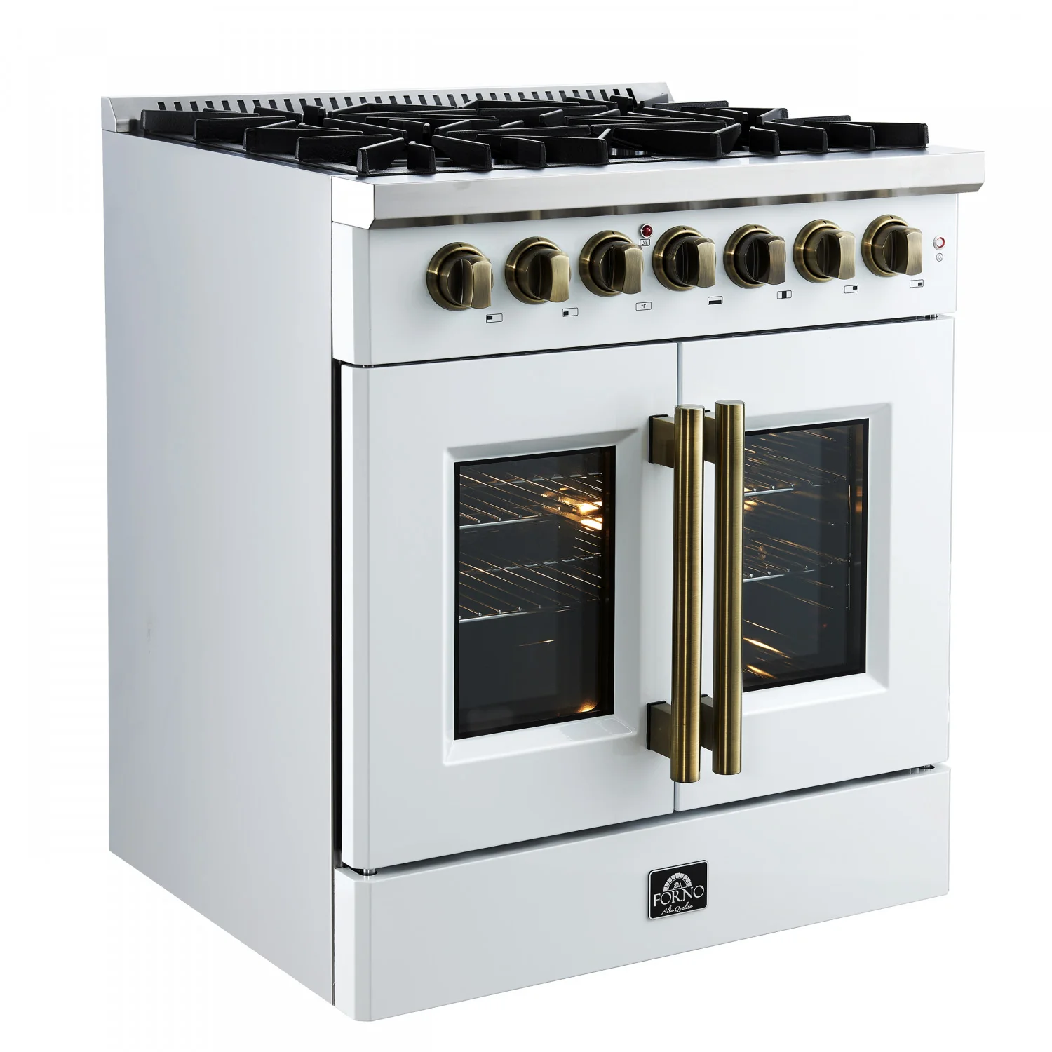 Forno Galiano 30" White French Door Dual Fuel Range With True Convection (4.32 Cu. Ft.) - FFSGS6356-30WHT - Image 4
