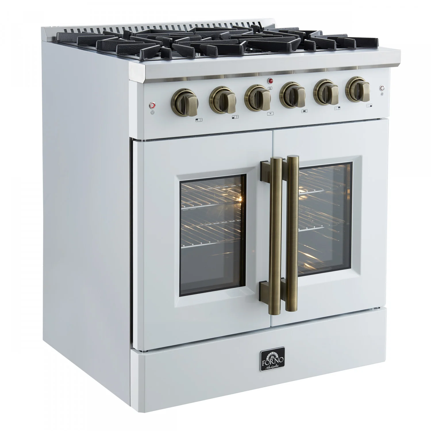 Forno Galiano 30" White French Door Freestanding Gas Range (4.32 Cu. Ft.) - FFSGS6444-30WHT - Image 4