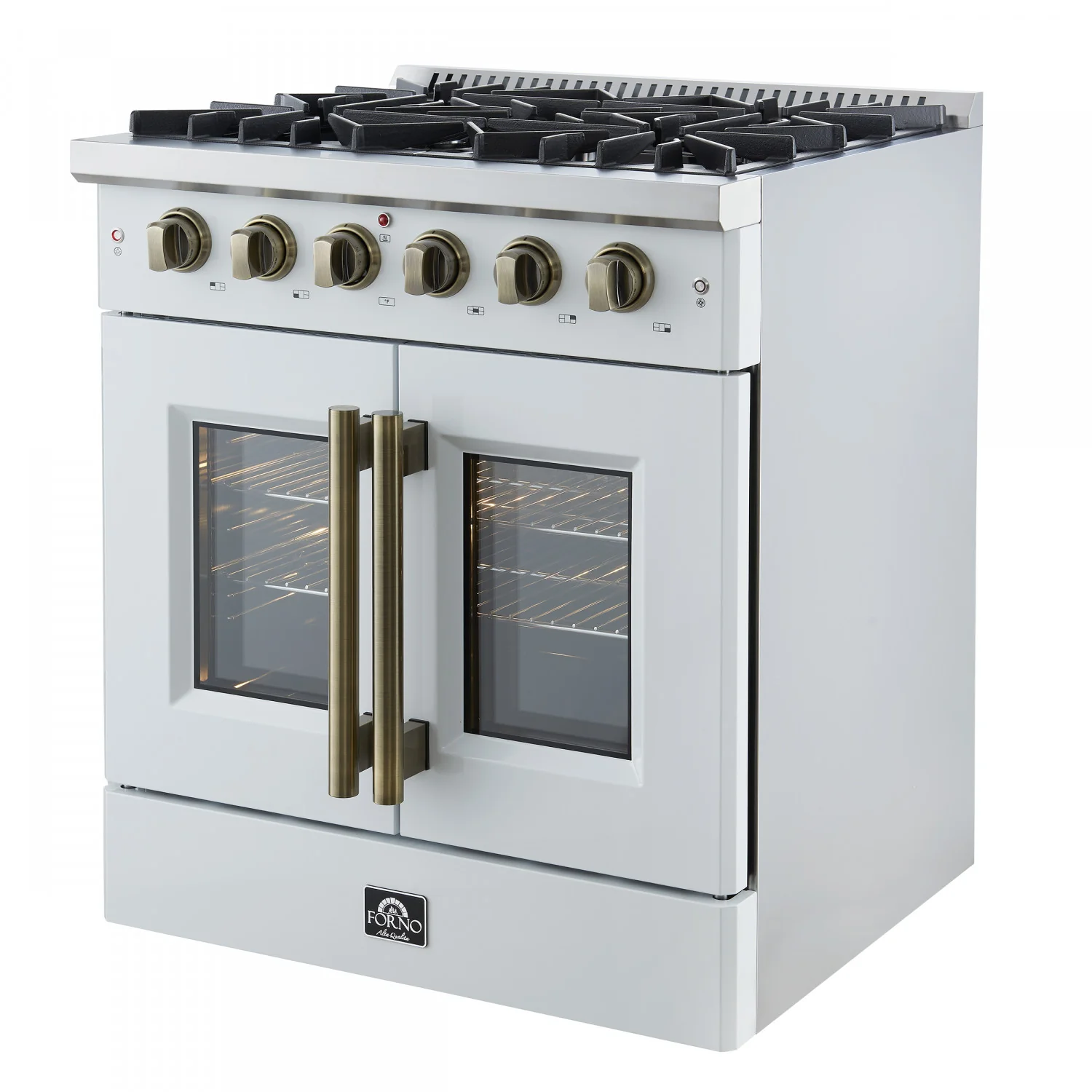 Forno Galiano 30" White French Door Freestanding Gas Range (4.32 Cu. Ft.) - FFSGS6444-30WHT - Image 9