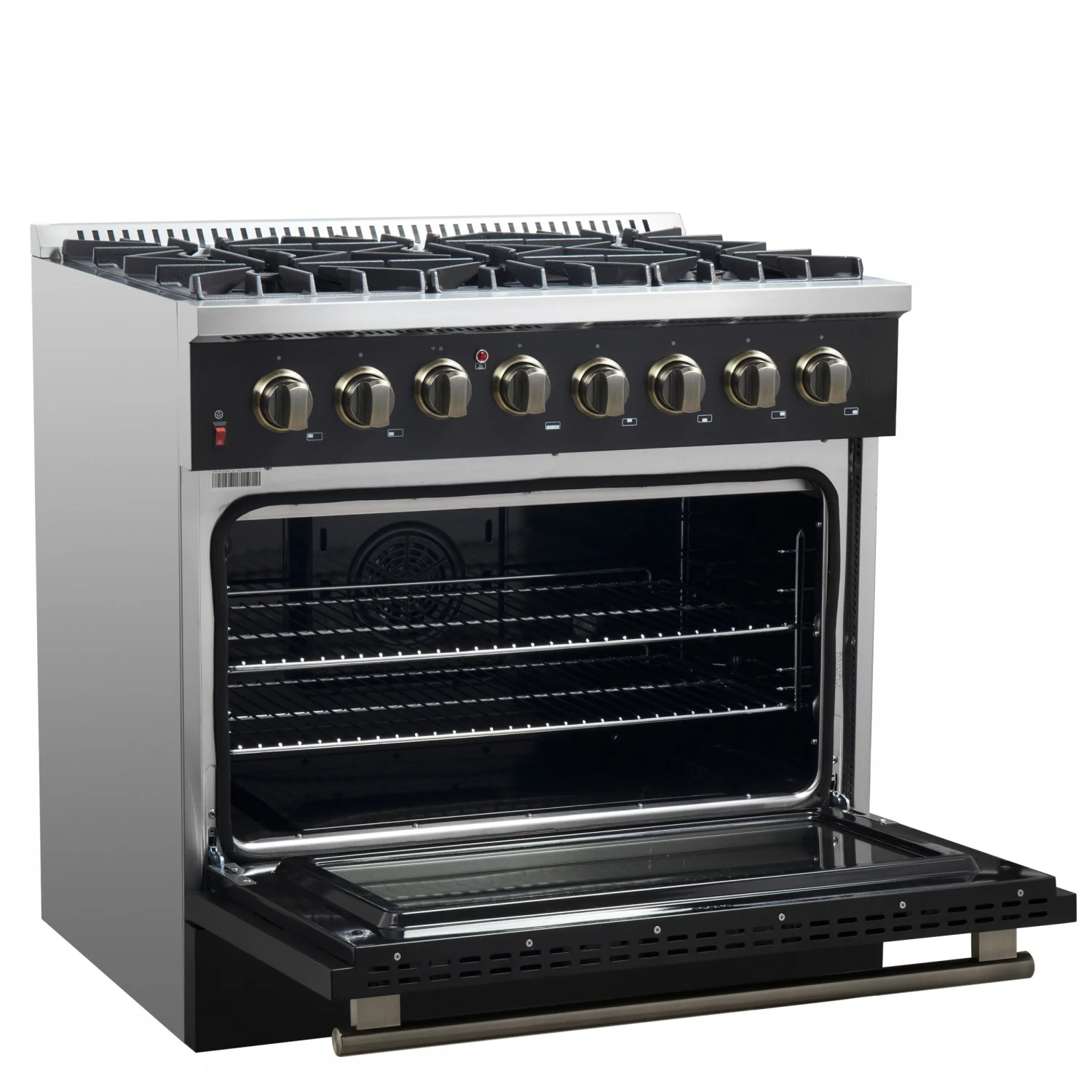 Forno Galiano 36" Black Dual Fuel Range with True Convection (5.36 Cu. Ft.) - FFSGS6156-36BLK - Image 6
