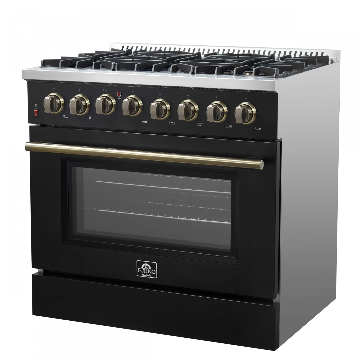 Forno Galiano 36" Black Dual Fuel Range with True Convection (5.36 Cu. Ft.) - FFSGS6156-36BLK - Image 9