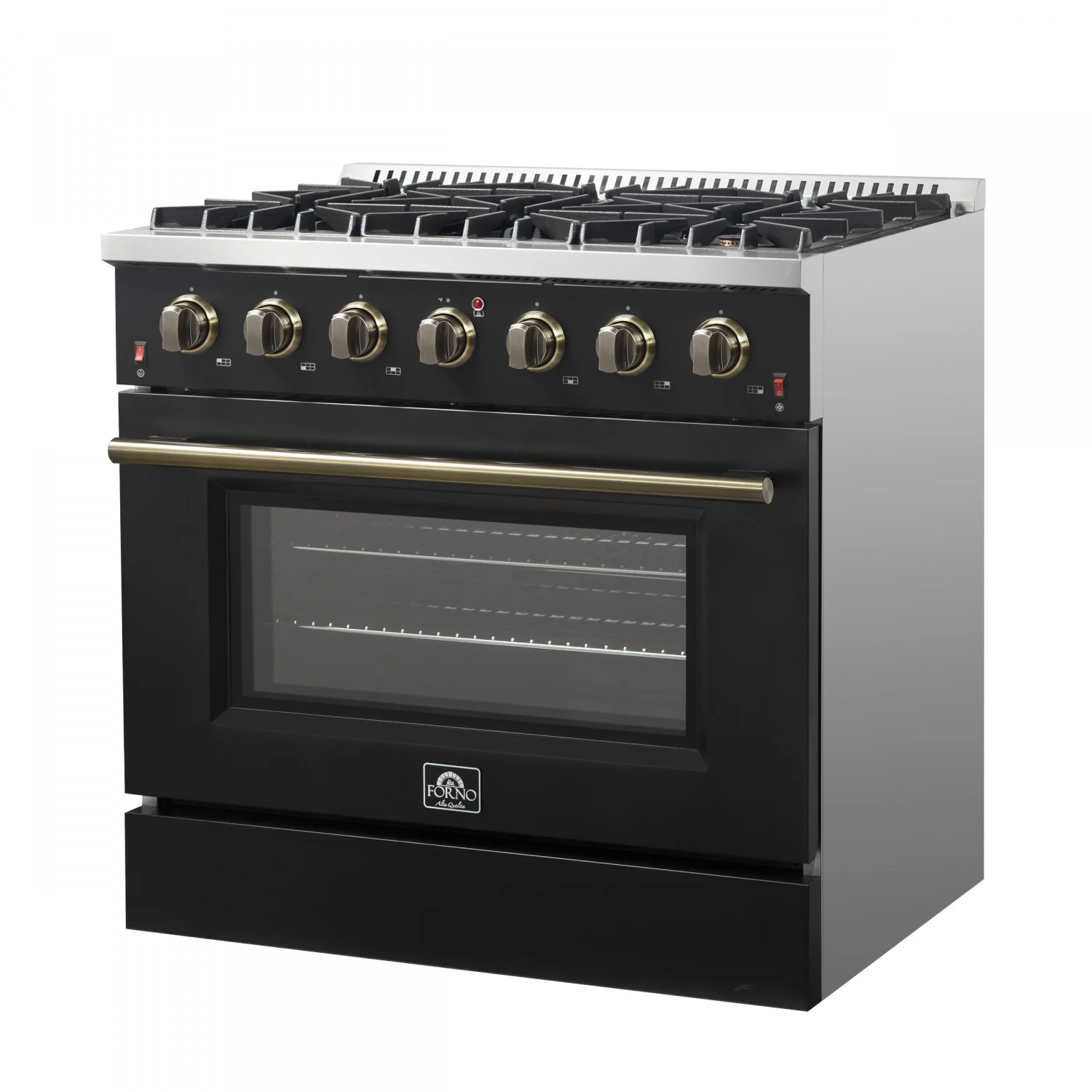 Forno Galiano 36" Black Freestanding Gas Range (5.36 Cu. Ft.) - FFSGS6244-36BLK - Image 11